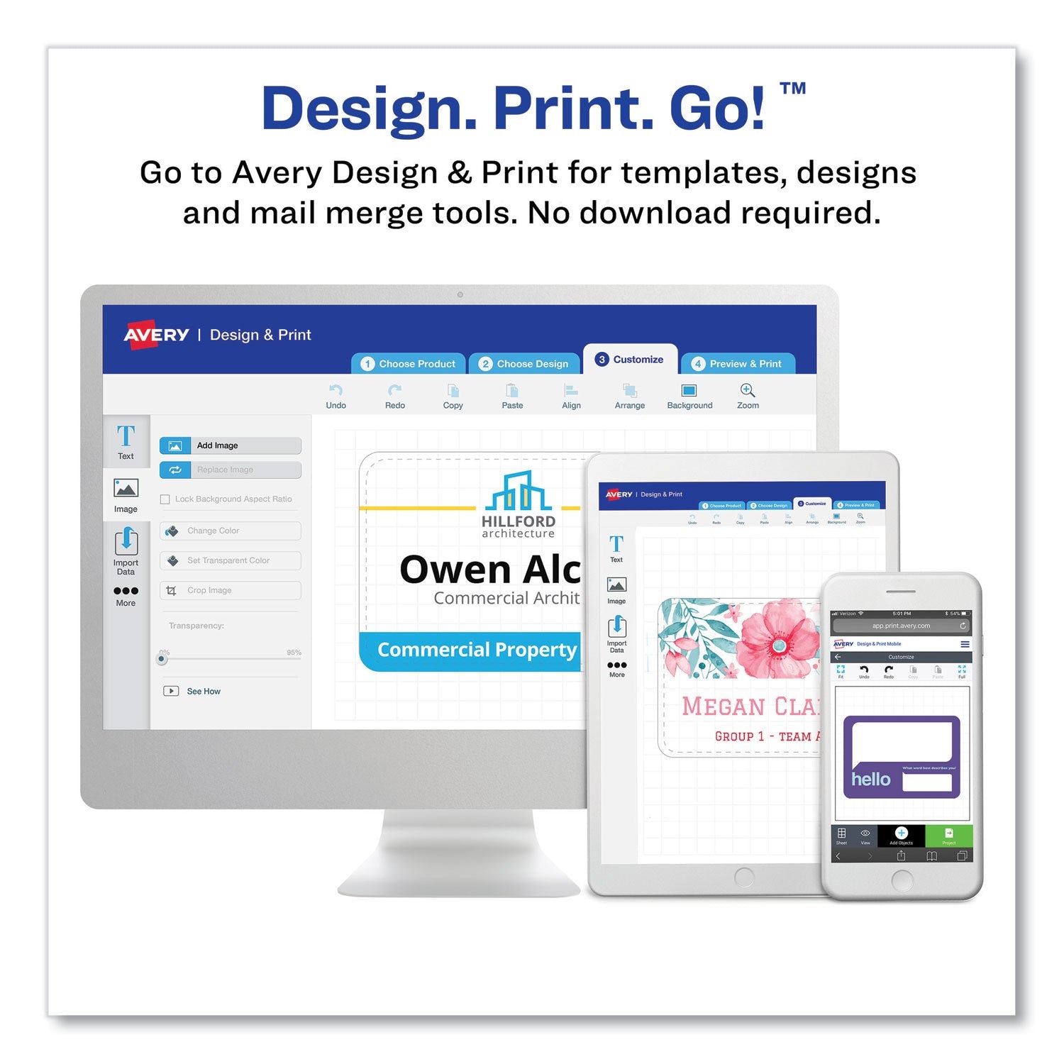 Avery® Clip-Style Name Badge Holder With Laser/inkjet Insert, Top Load, 4 X 3, White, 100/box