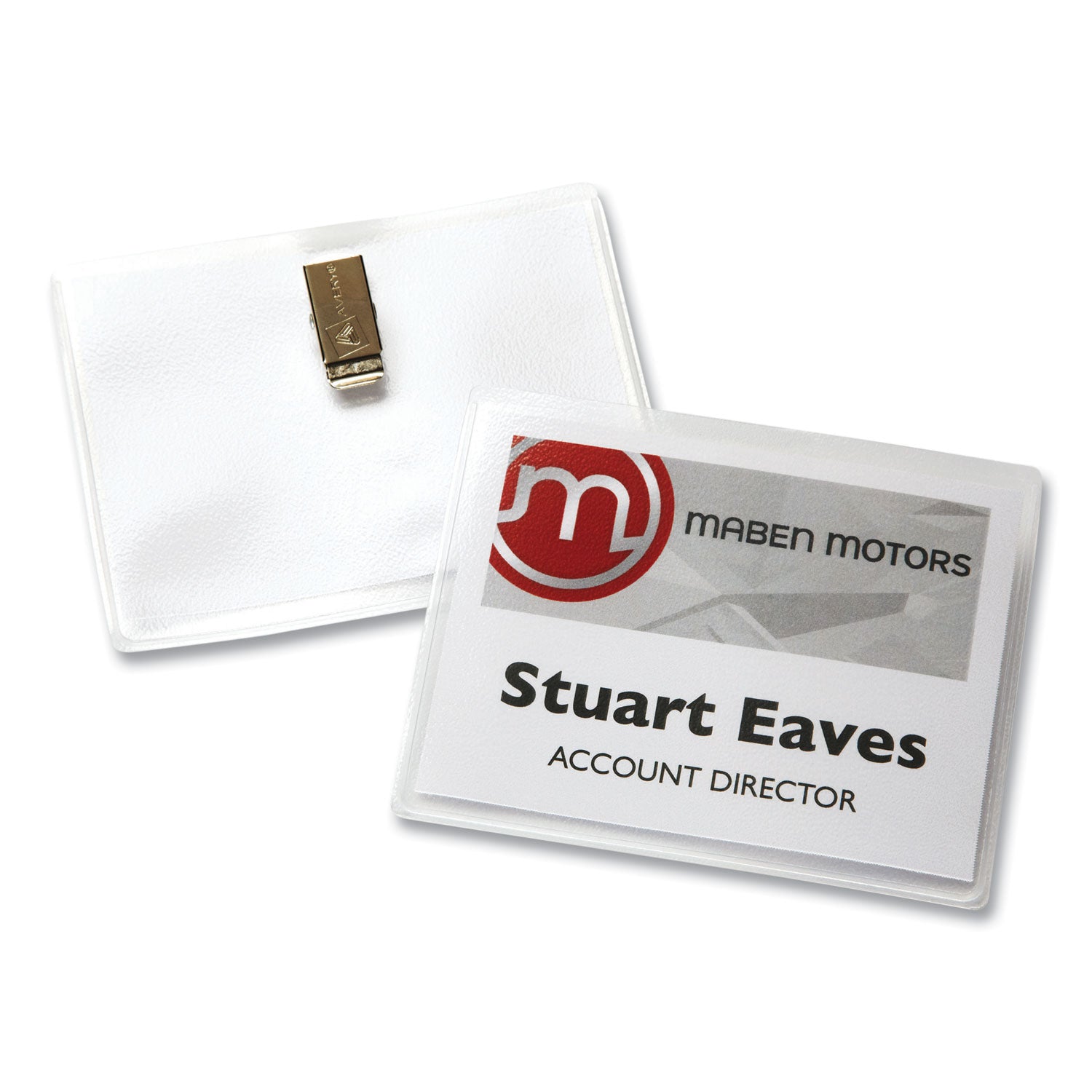 Avery® Clip-Style Name Badge Holder With Laser/inkjet Insert, Top Load, 4 X 3, White, 100/box
