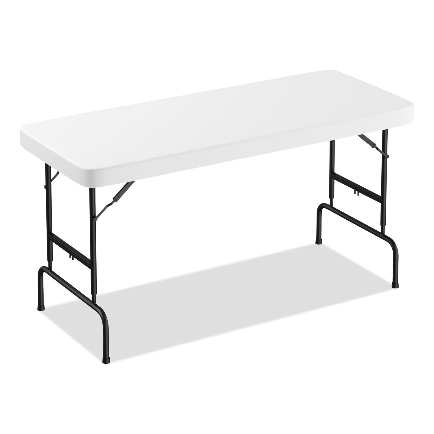Alera® adjustable height plastic folding table, rectangular, 72w x 29.63d x 29.25 to 37.13h, white