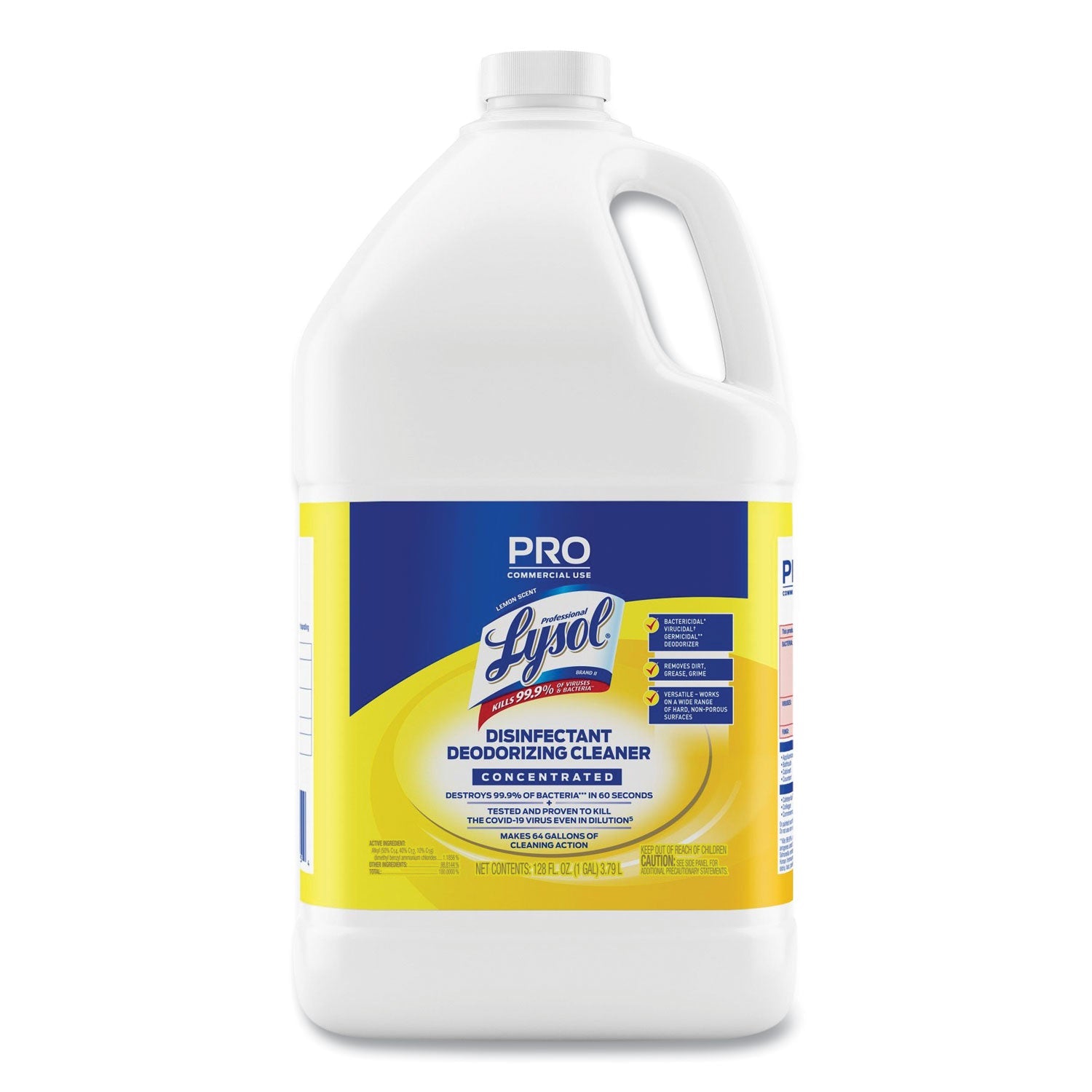 Professional LYSOL® Brand Disinfectant Deodorizing Cleaner Concentrate, Lemon Scent, 128 oz Bottle