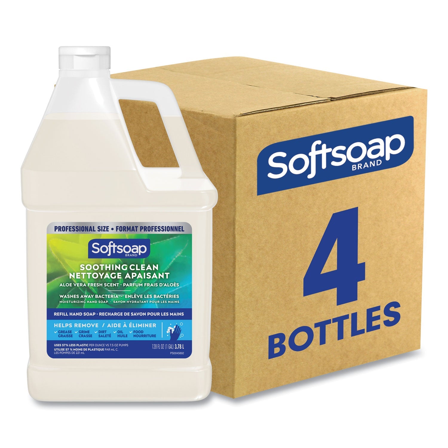 Softsoap® Liquid Hand Soap Refill with Aloe, Aloe Vera Fresh Scent, 1 gal, 4/Carton
