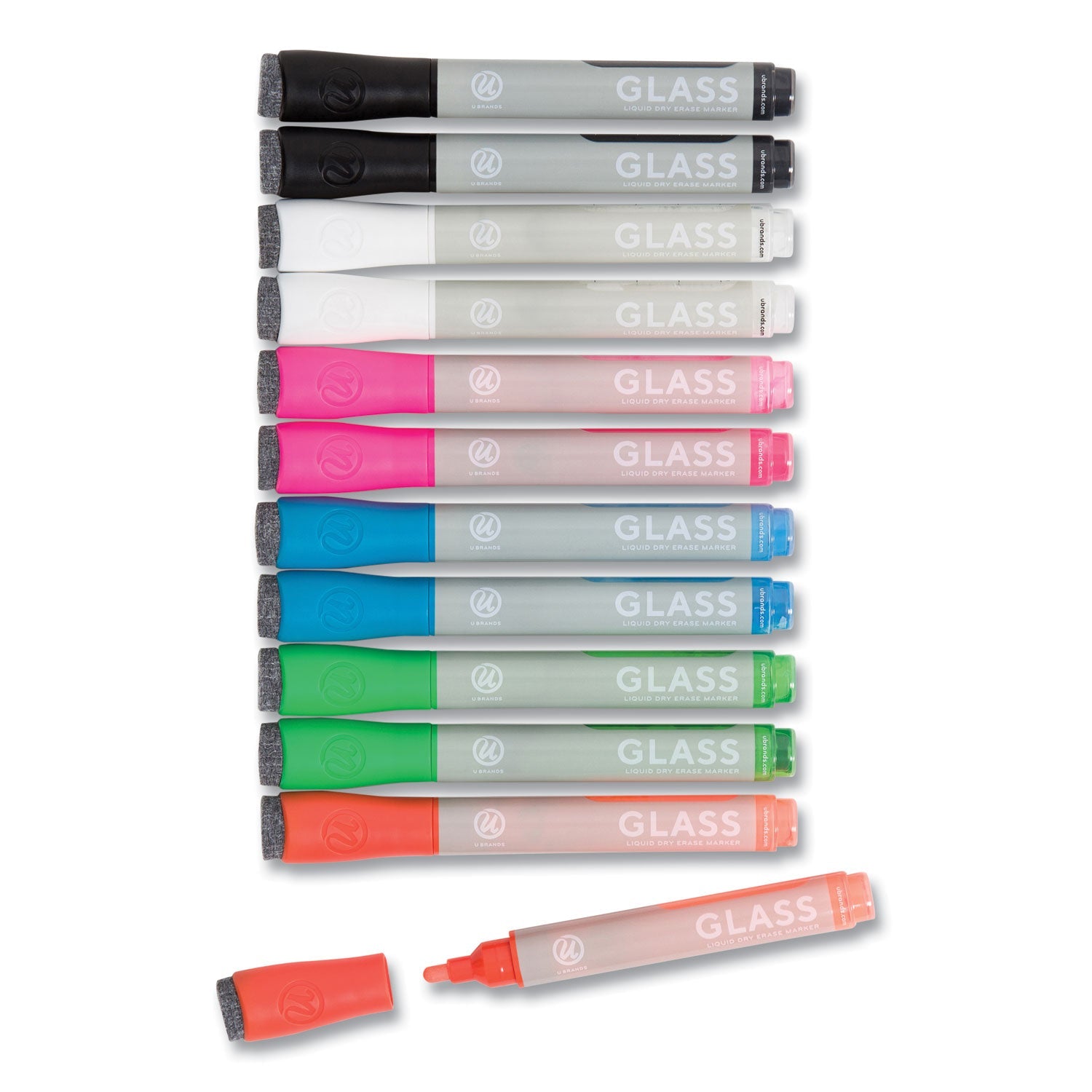 Liquid Glass Markers with Erasers | 12-Pack