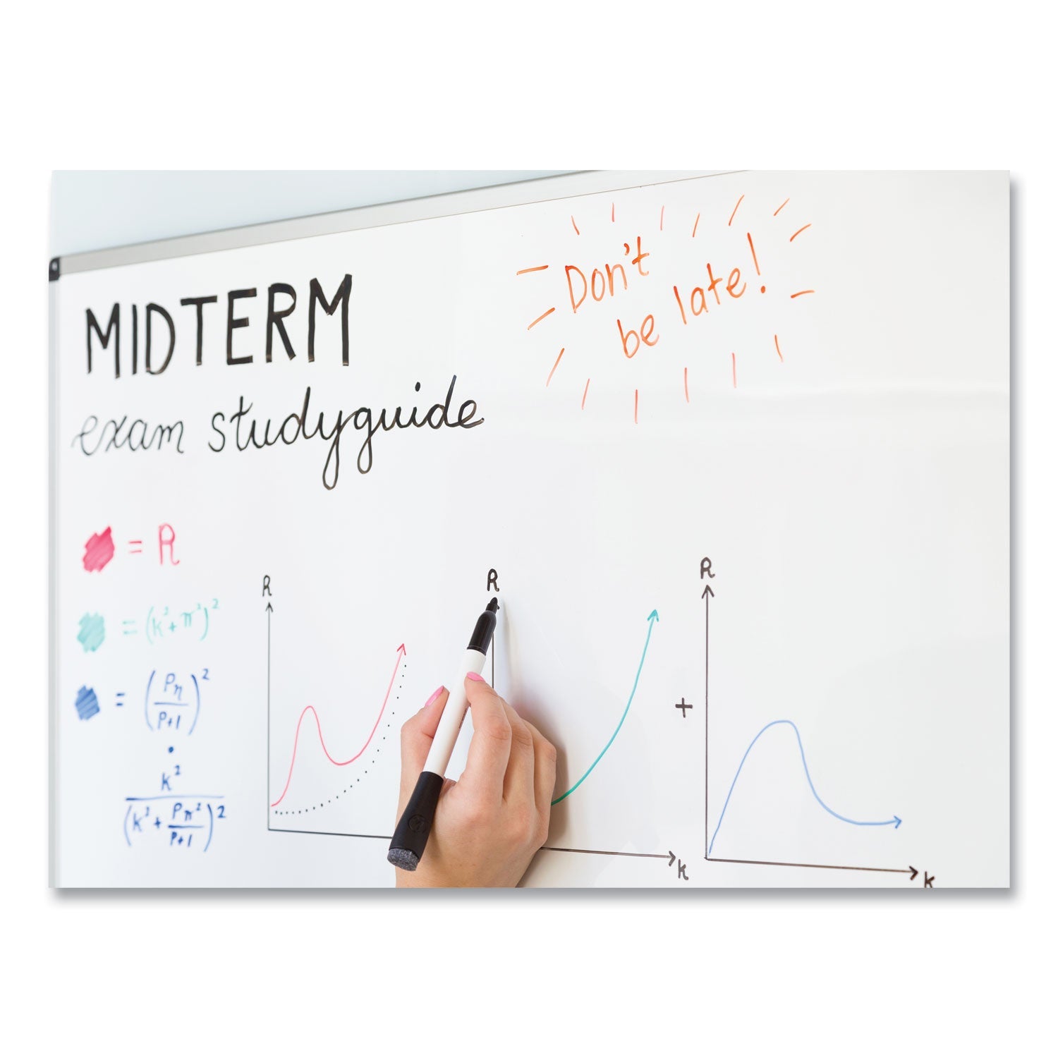 U Brands Medium Point Low-Odor Dry-Erase Markers With Erasers, Medium Bullet Tip, Black, Dozen