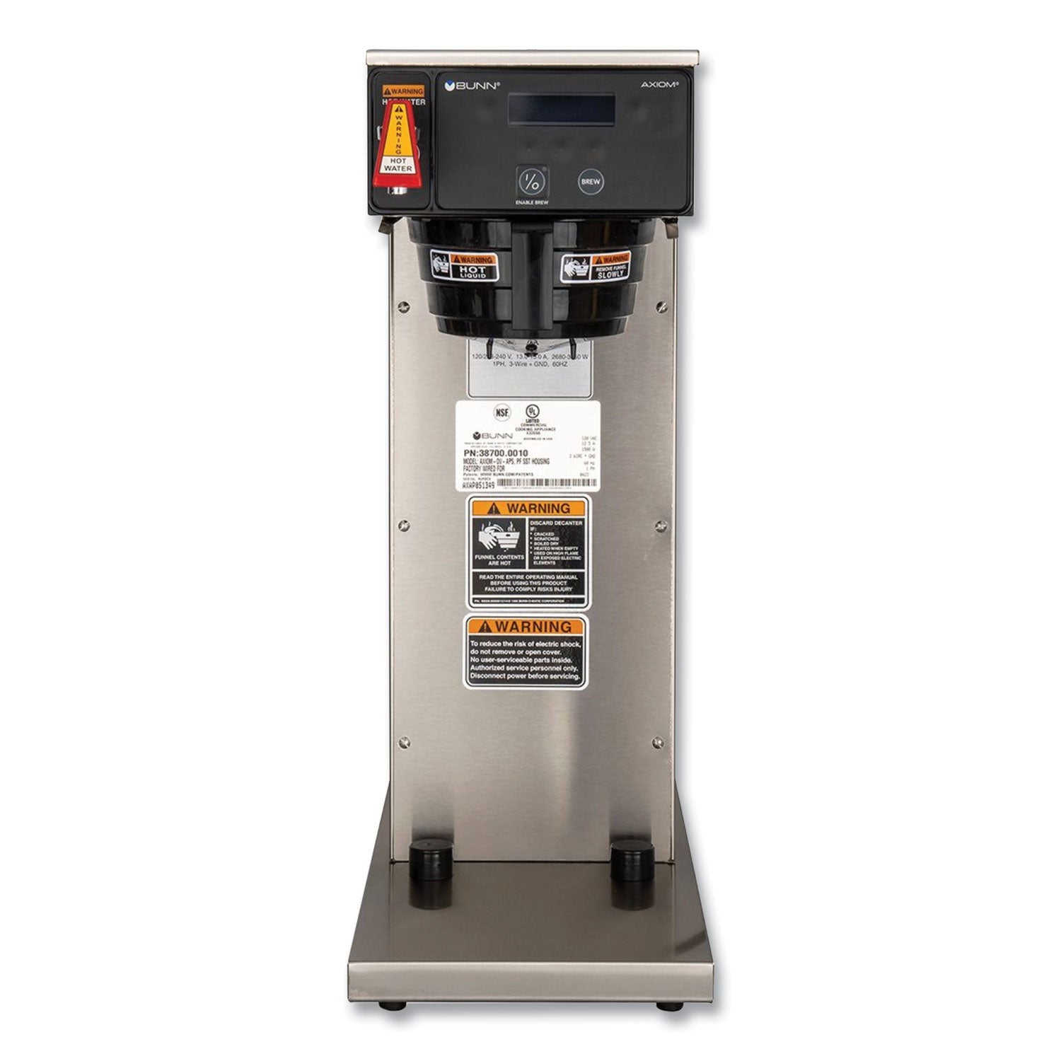 BUNN® AXIOM DV-APS Airpot System, 12 Cups, Silver/Black