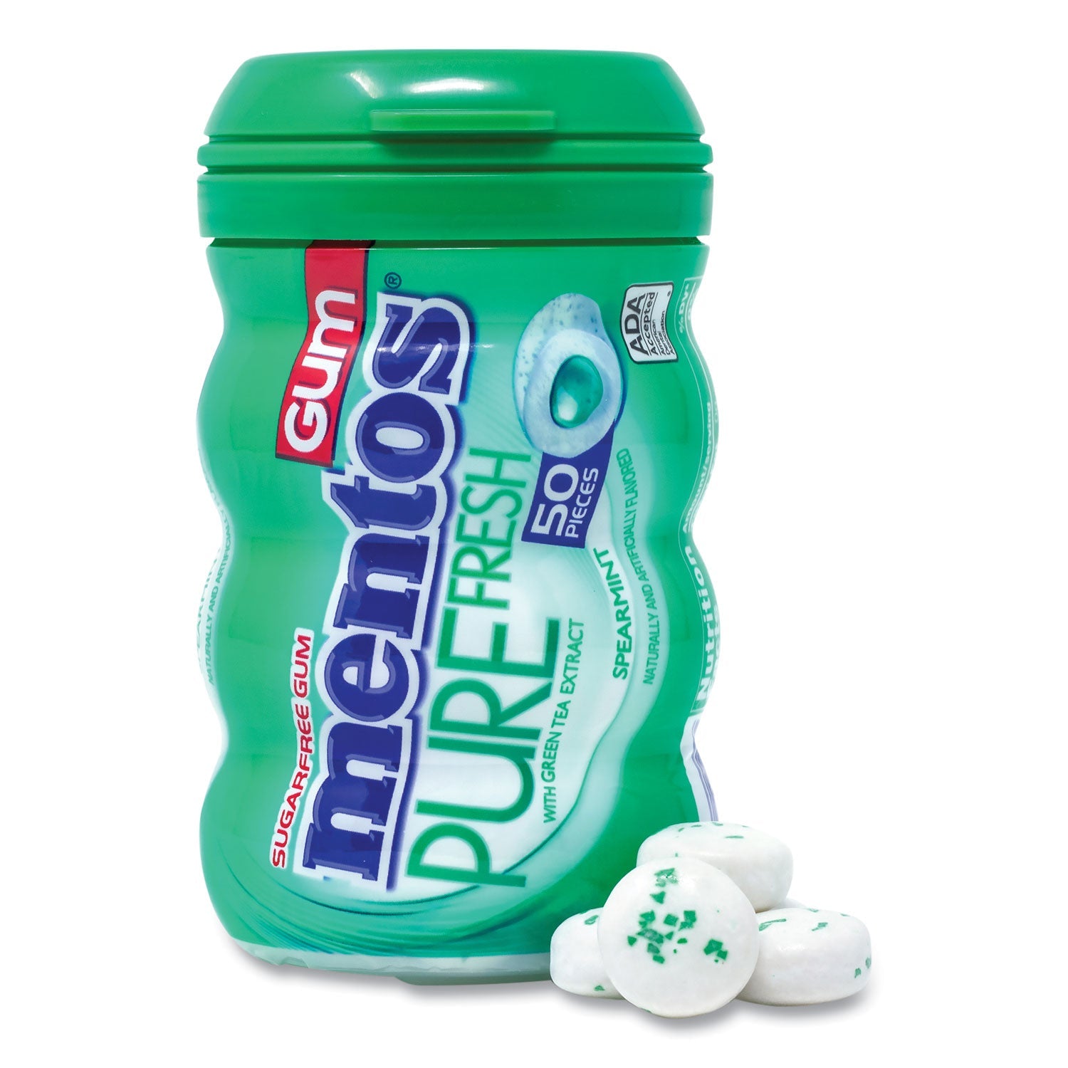 Mentos® Pure Fresh Gum Variety Pack, Fresh Mint/Spearmint, 50 Pieces/Bottle, 8 Bottles/Carton - Bloom Skins