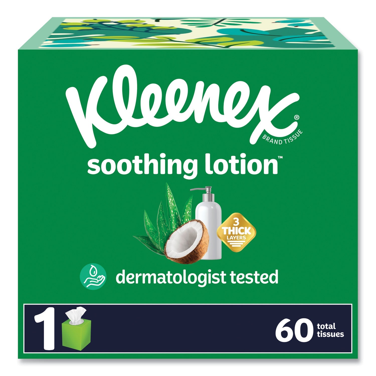 Kleenex® Lotion Facial Tissue, 3-Ply, White, 60 Sheets/Box, 27 Boxes/Carton