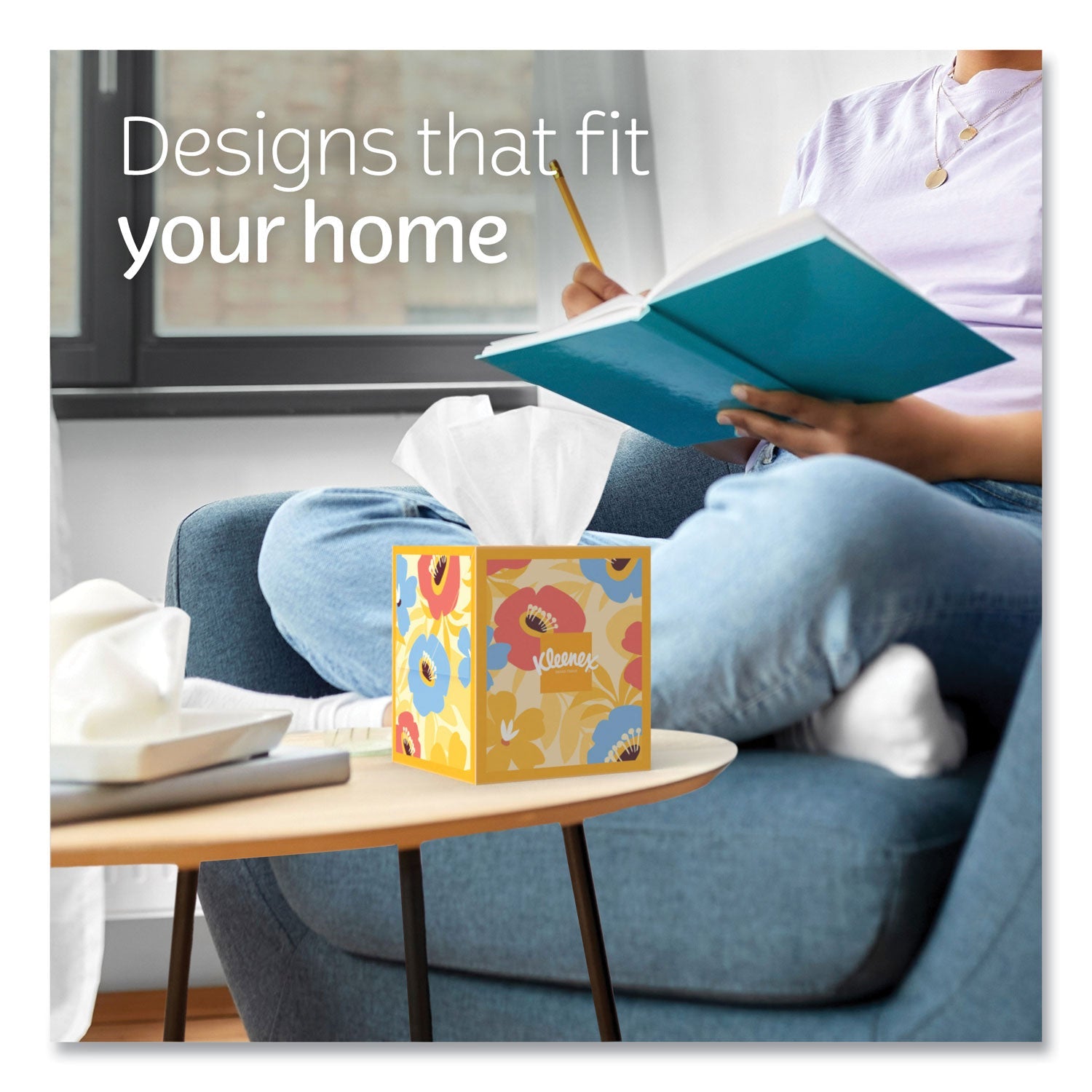 Kleenex® Lotion Facial Tissue, 3-Ply, White, 60 Sheets/Box, 4 Boxes/Pack, 8 Packs/Carton