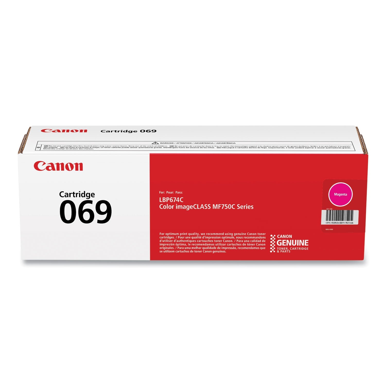 Canon 069 Toner Cartridge | Magenta, 1,900 Pages