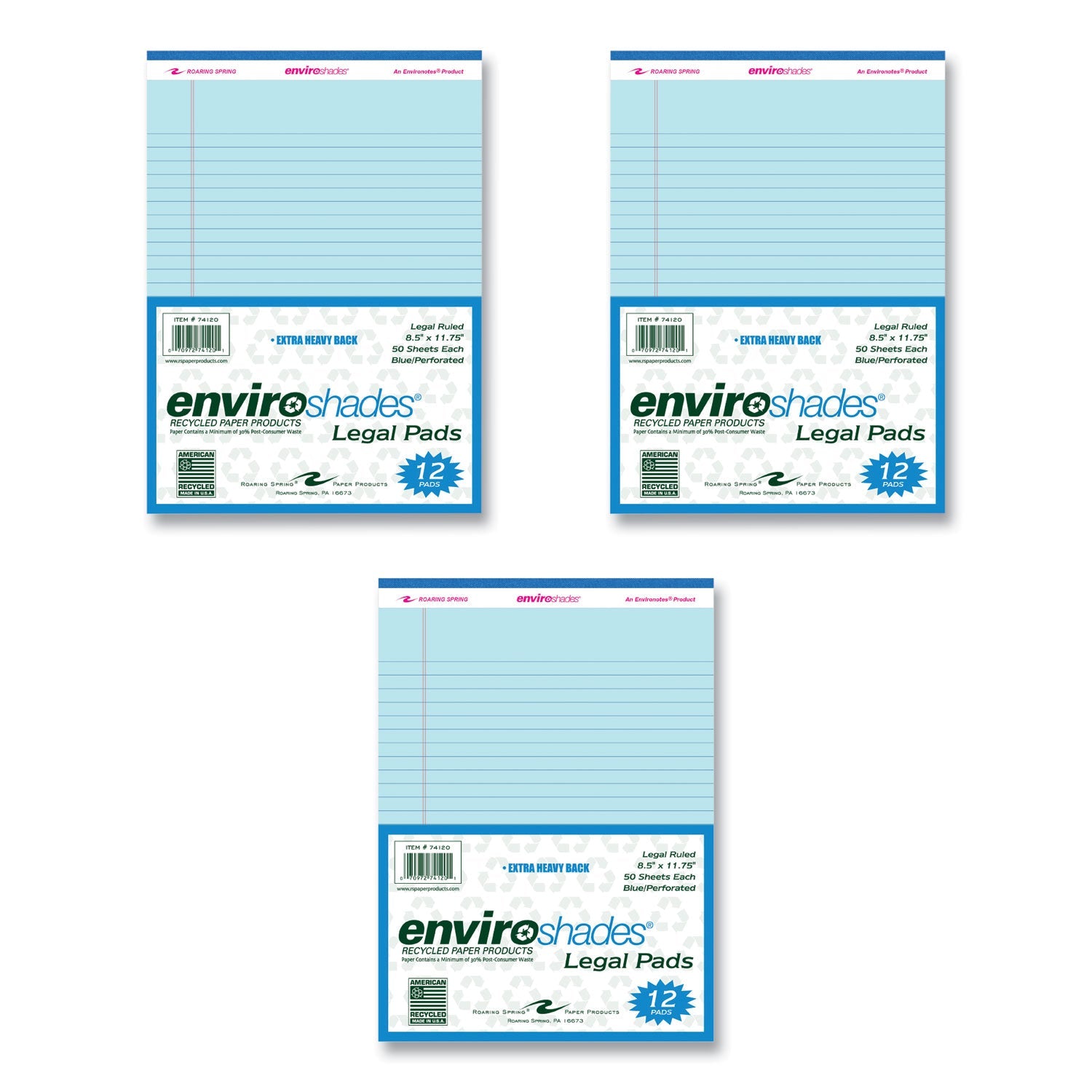 Enviroshades Legal Notepads | Blue, 36/Carton