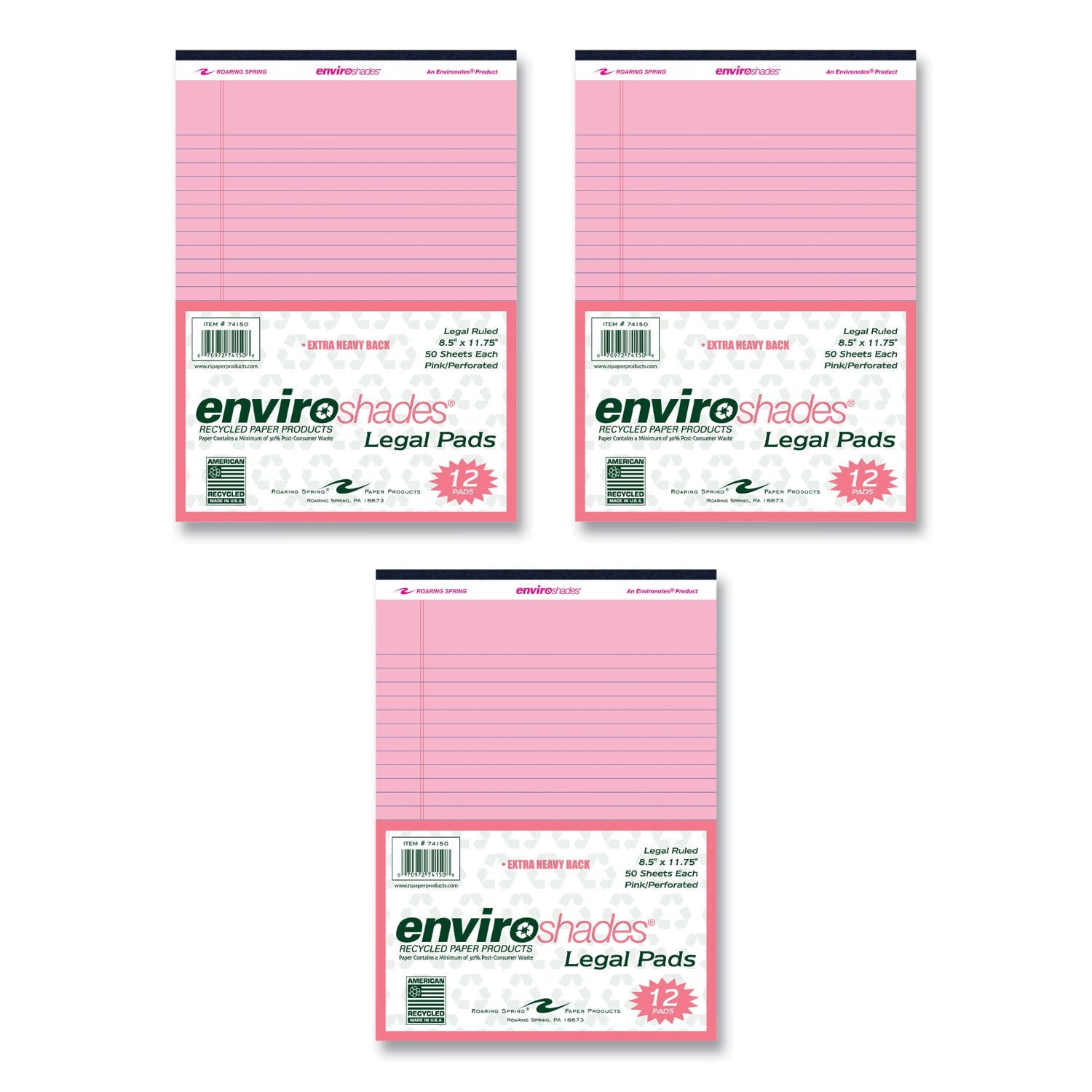 Enviroshades Legal Notepads | Pink, 36/Carton
