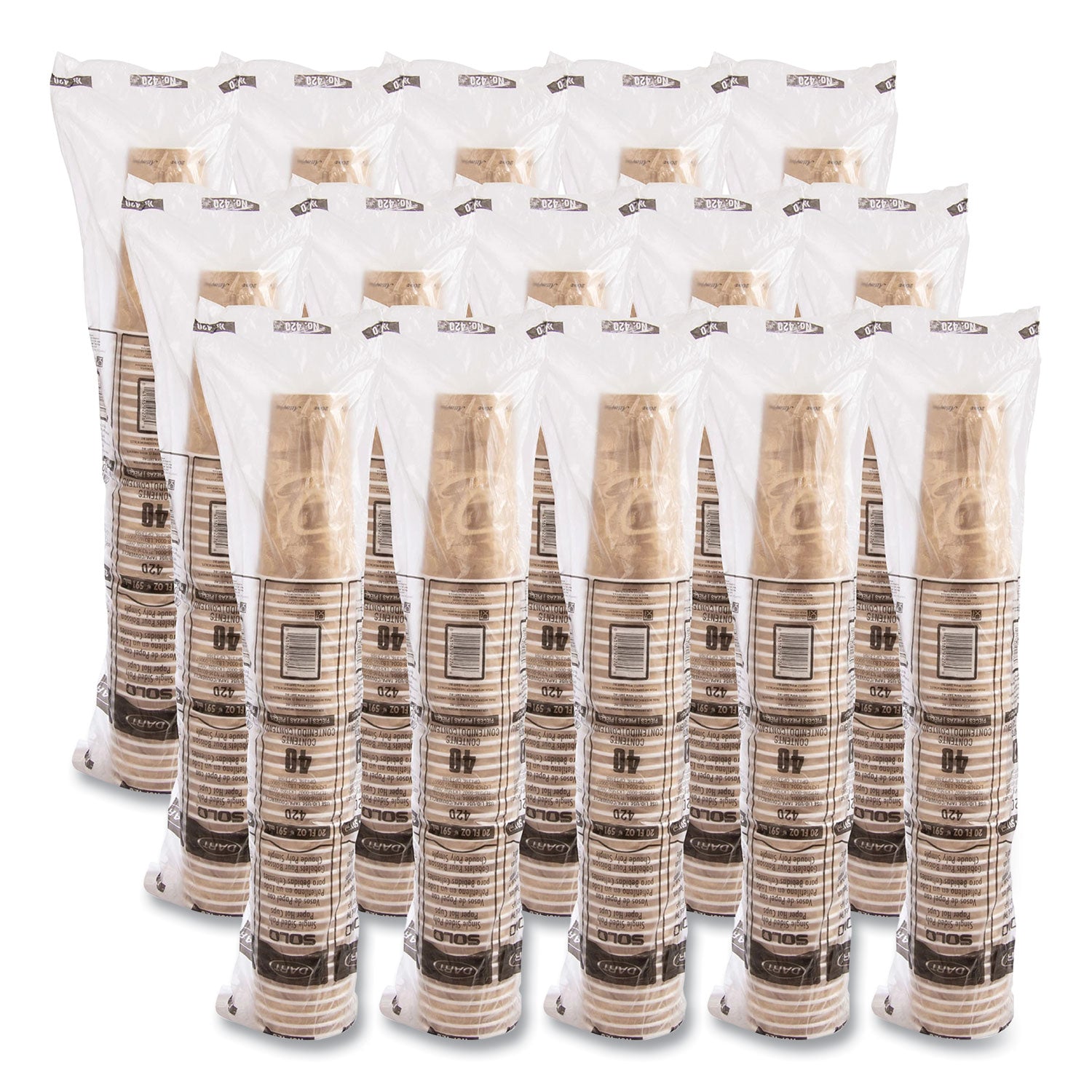 SOLO® Single Sided Poly Paper Hot Cups, 20 Oz, Mistique Design, 40/bag, 15 Bags/carton - Bloom Skins