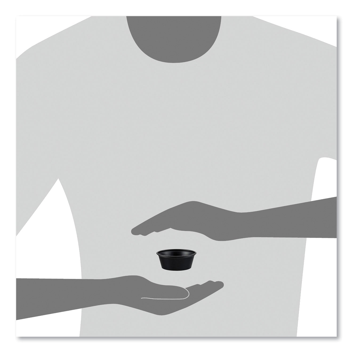 SOLO® Portion Containers, 1.5 oz, Plastic, Black, 250/Bag, 10 Bags/Carton