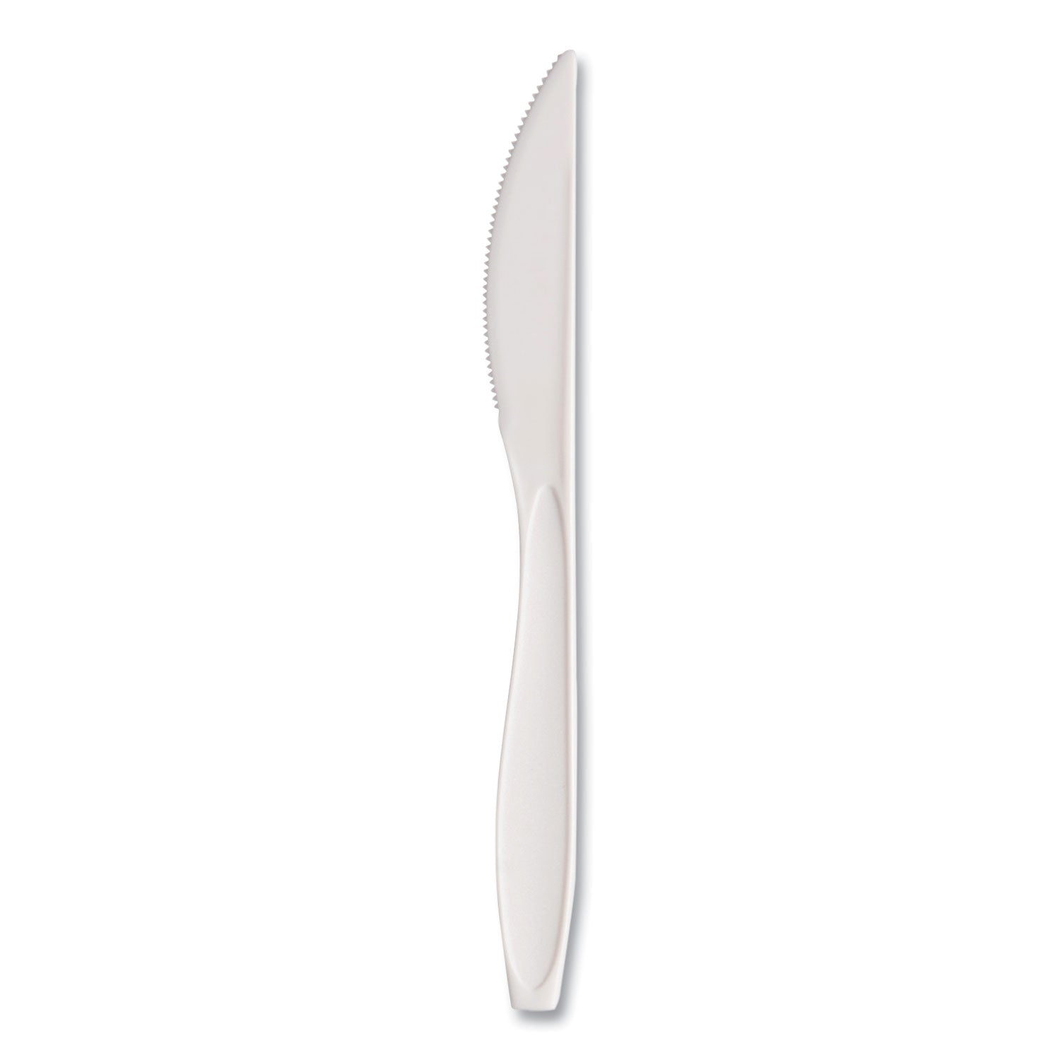 SOLO® Reliance Mediumweight Cutlery, Standard Size, Knife, Plastic, White, 1,000/Carton