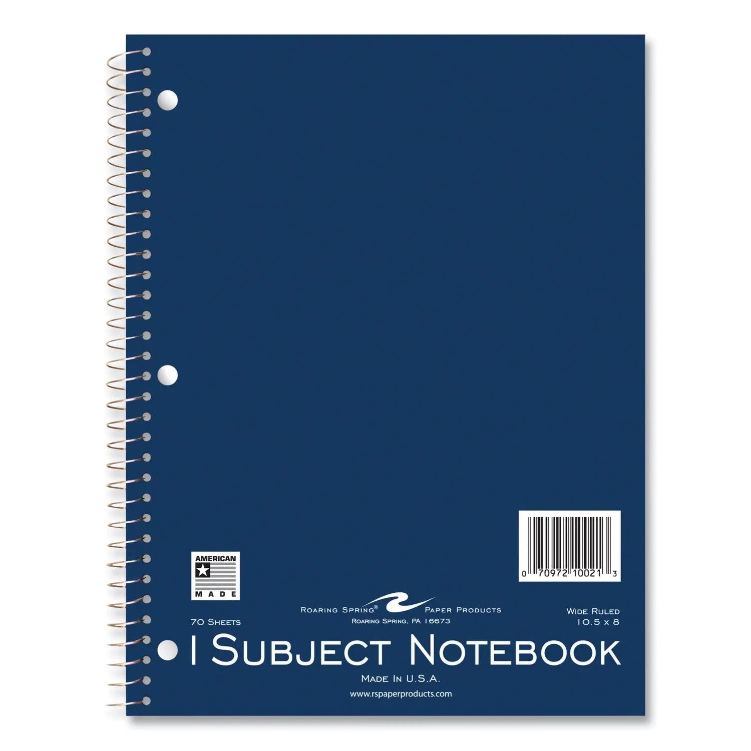 Roaring Spring® Subject Wirebound Promo Notebook, 1-Subject, Wide/Legal Rule, Assorted Cover, (70) 10.5 x 8 Sheets, 24/Carton