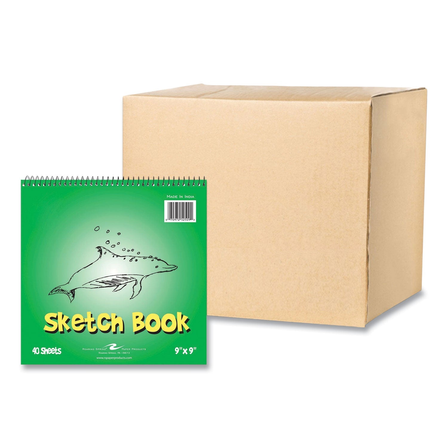 Kids Sketch Notepad | 40 Sheets, 9x9, Green Cover