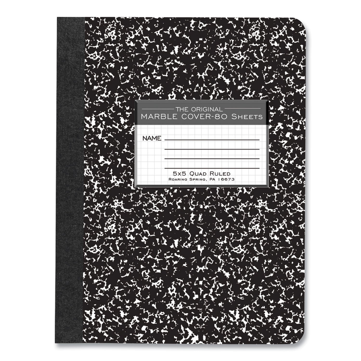 Hardcover Composition Book | Quad Rule, Black