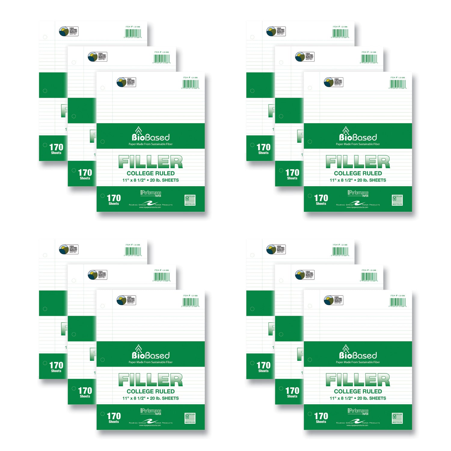 Filler Paper | 3-Hole College Rule, 170 Sheets