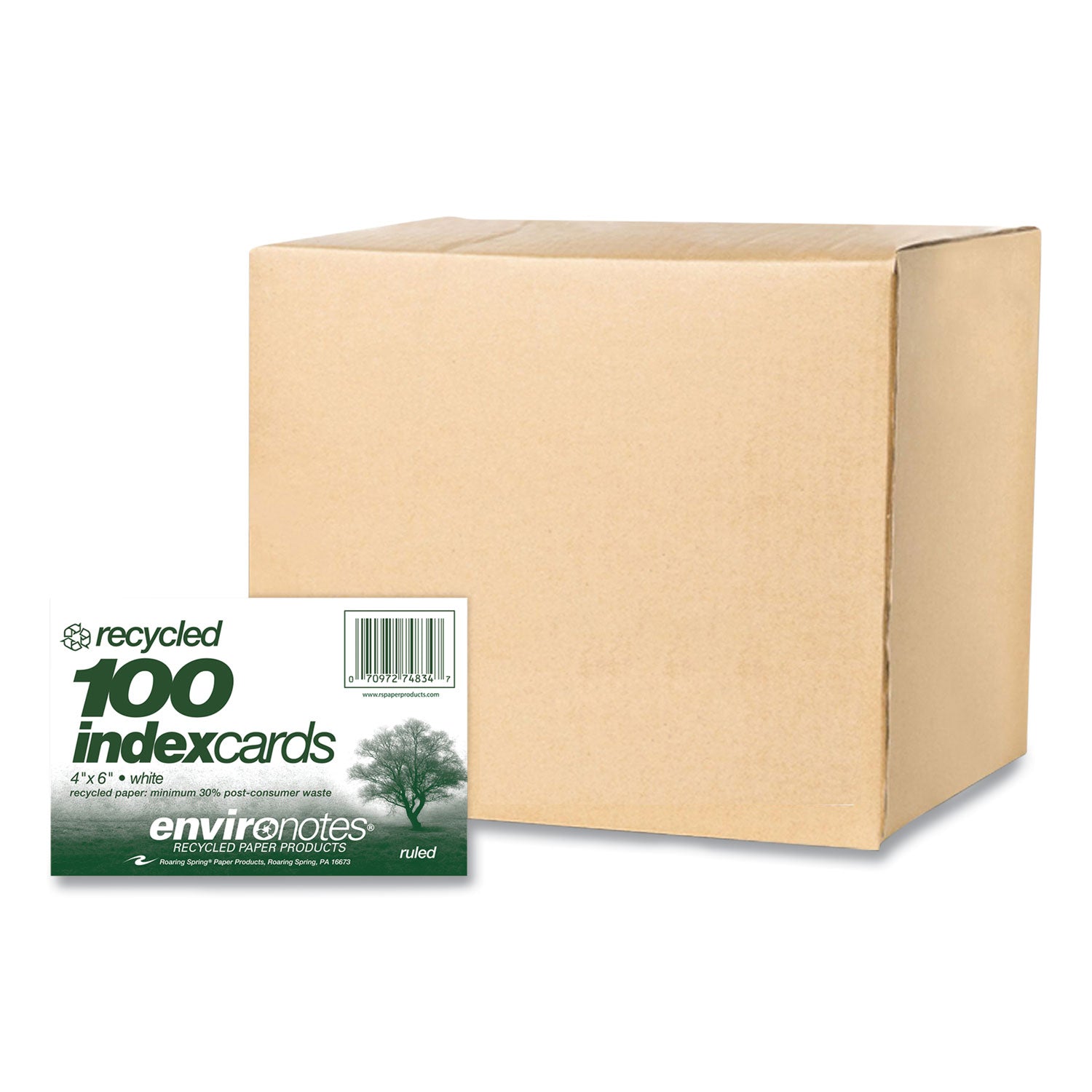 Recycled Index Cards | Narrow Ruled, 4x6, 100-Pk