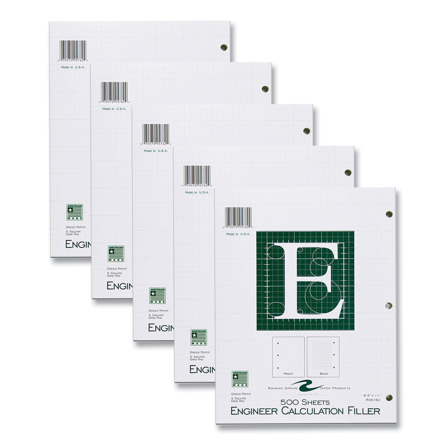 Engineer Filler Paper | 3-Hole Quad Rule, 500 Sh