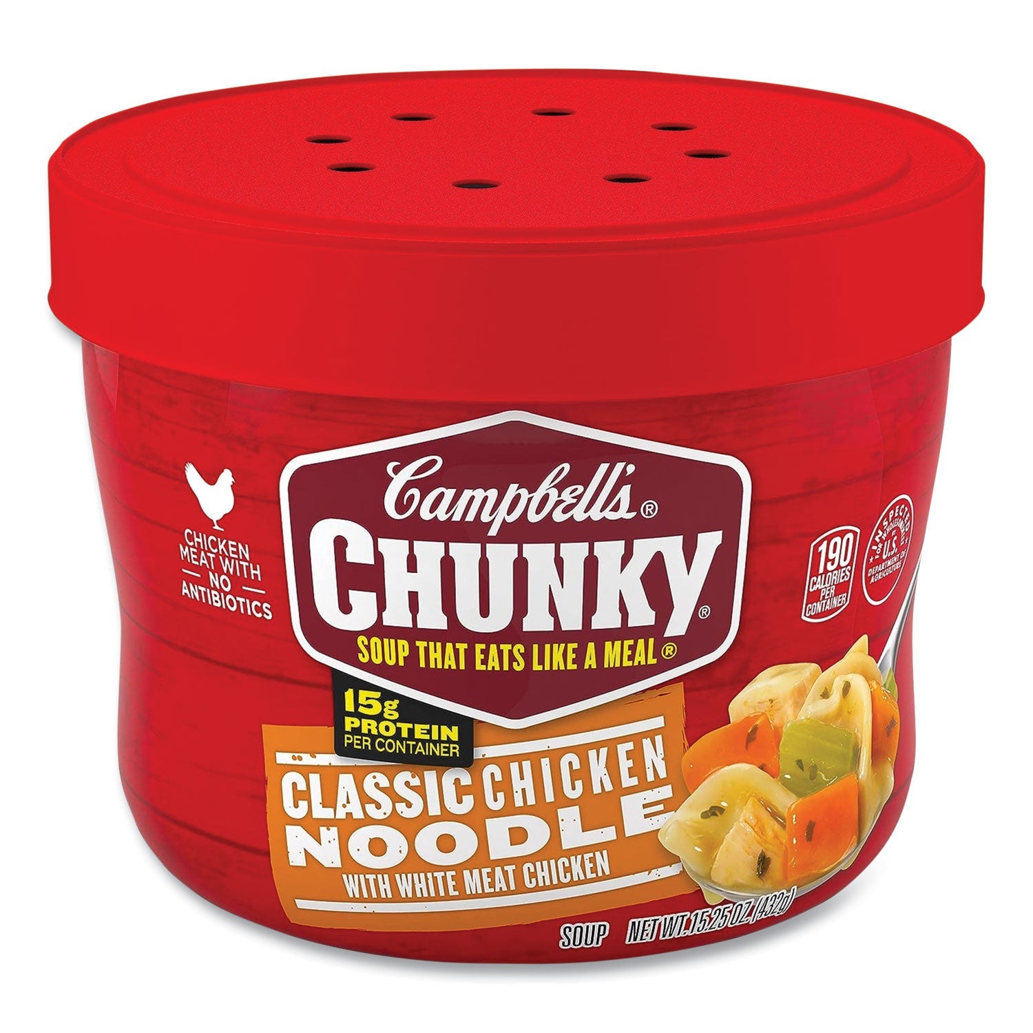 Campbell's® Chunky Classic Chicken Noodle Bowl,15.25 oz Bowl, 8/Carton