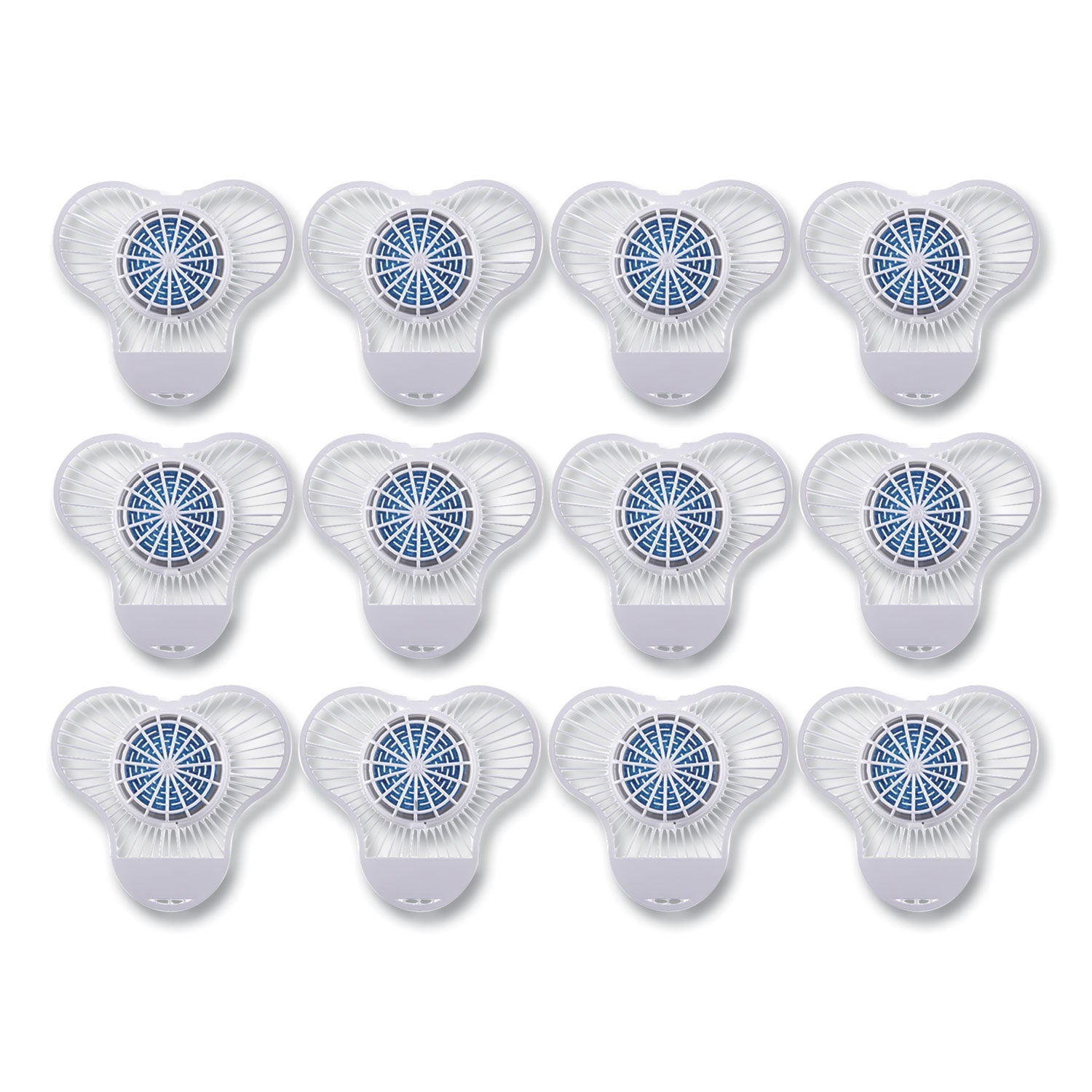 Boardwalk® Urinal Screen with Non-Para Deodorizer Block, Green Apple Scent, 3.25 oz, Blue/White, 12/Box