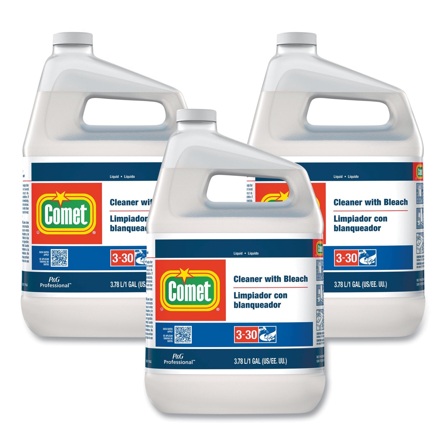 Comet® Cleaner With Bleach, Liquid, One Gallon Bottle, 3/carton