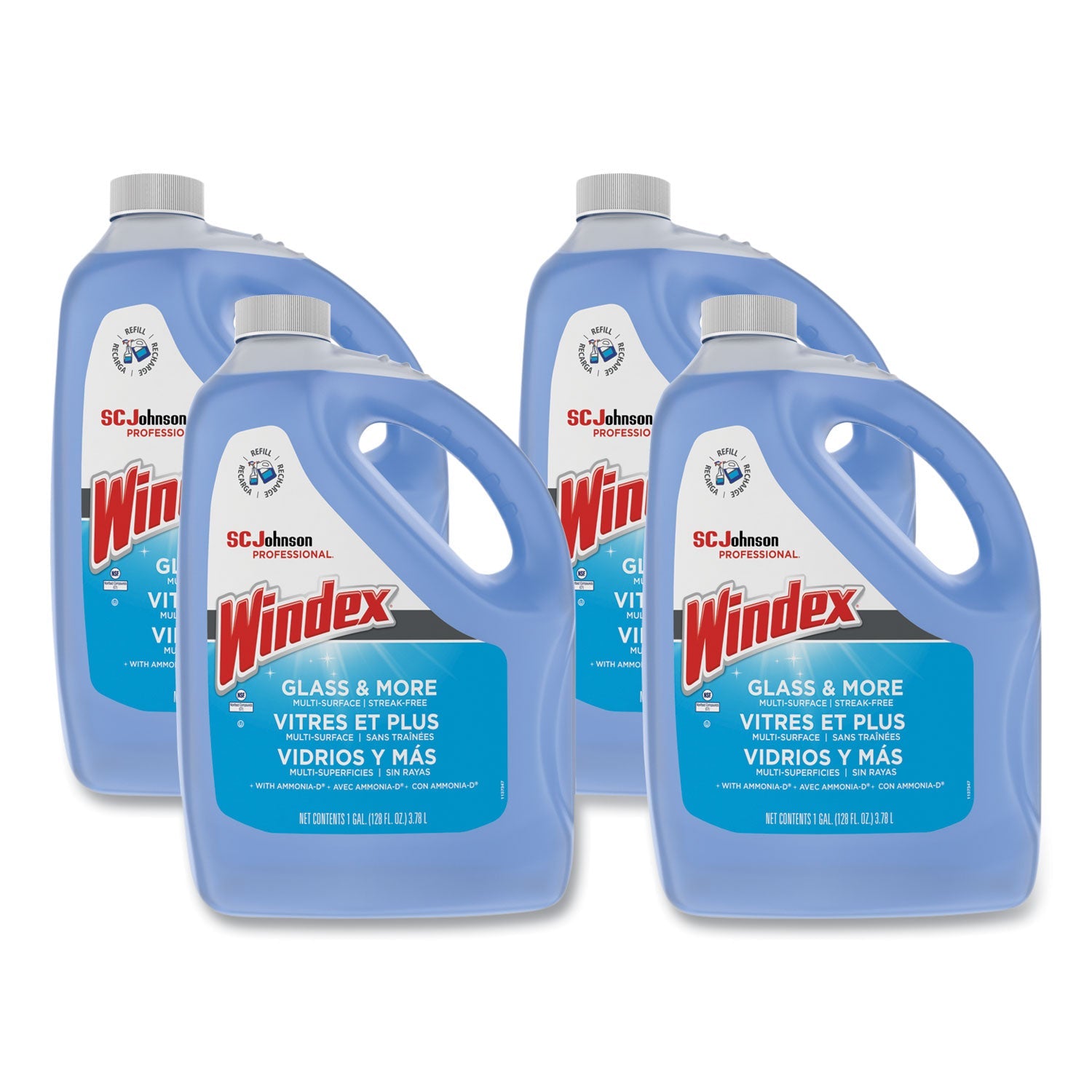 Windex® Glass Cleaner With Ammonia-D, 1 Gal Bottle, 4/carton