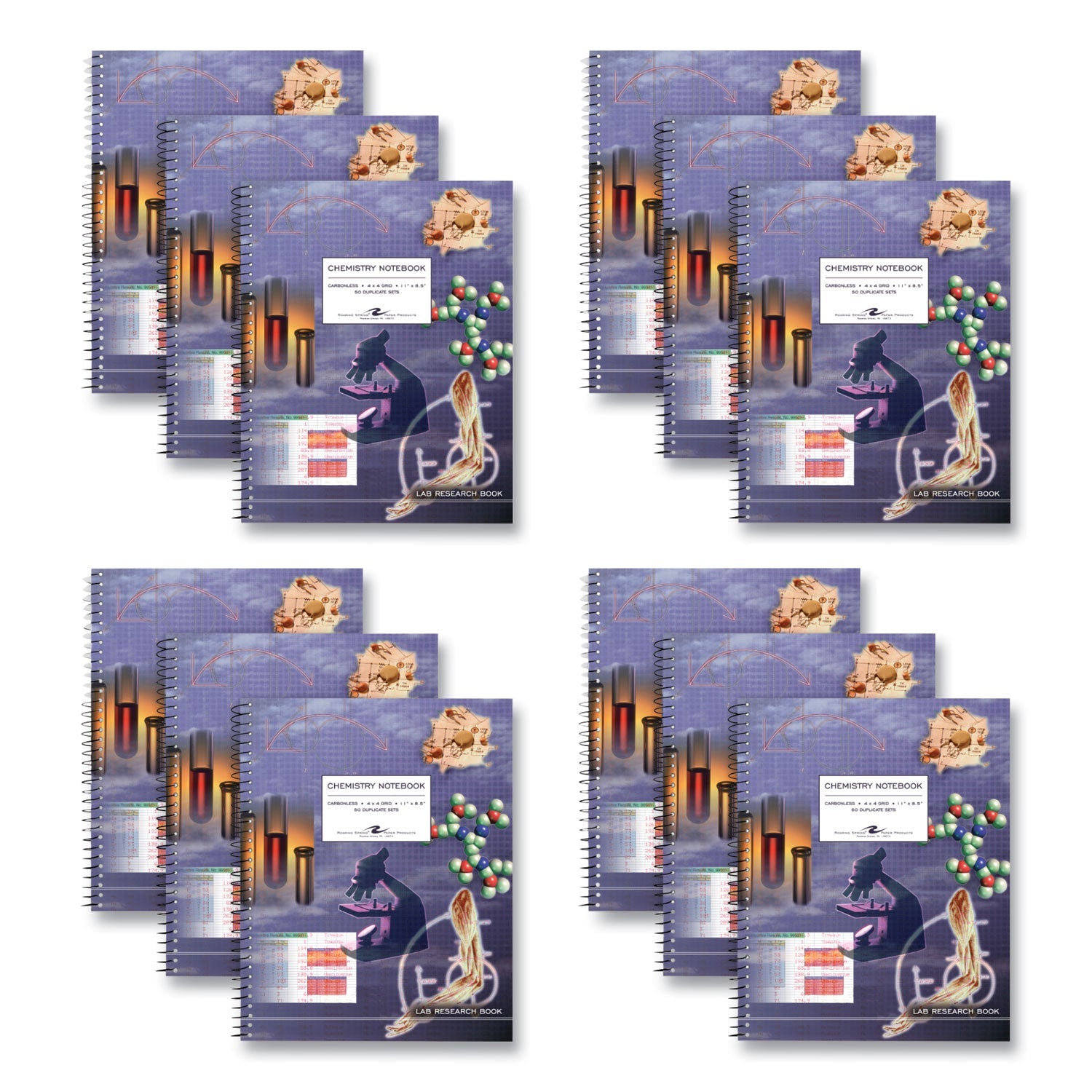 Lab/Science Carbonless Notebook | Quad Rule, 100 Sh