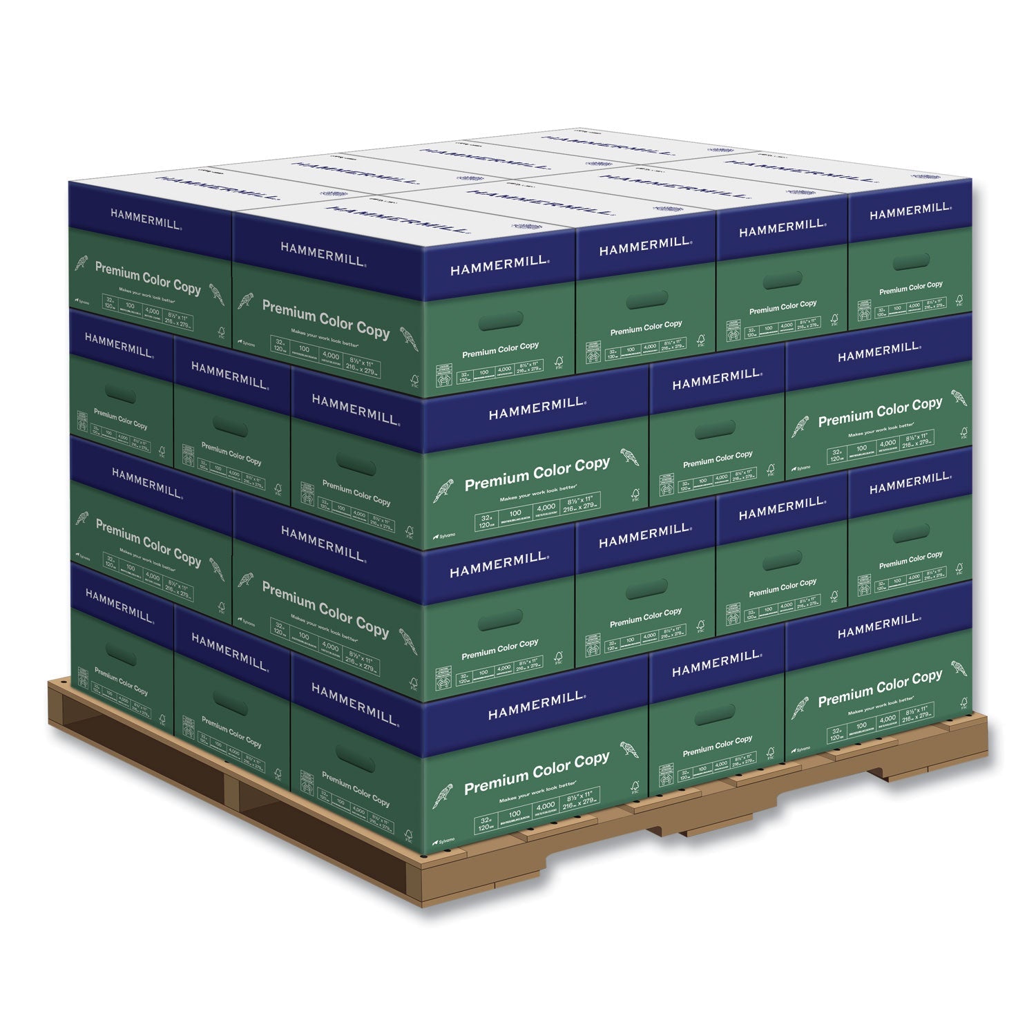 Hammermill® Premium Color Copy Print Paper, 100 Bright, 32 lb, 8.5 x 11, Photo White, 500/Ream, 8 Reams/Carton, 32 Cartons/Pallet