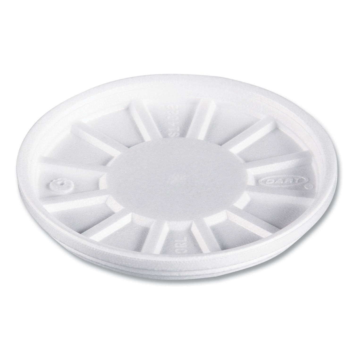 Dart® Vented Foam Lids, Fits 6 oz to 32 oz Hot Cups, White, 50/Pack, 10 Packs/Carton