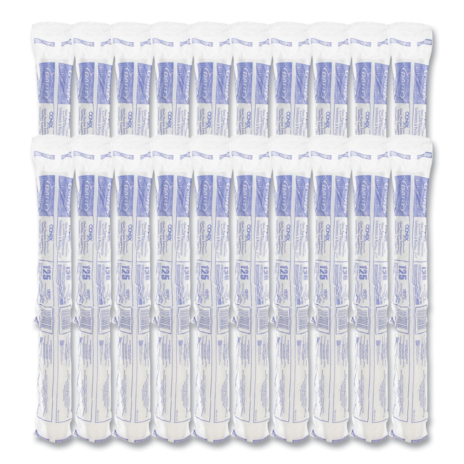Dart® Conex Complements Portion/Medicine Cups, 1 oz, Plastic, Clear, 125/Bag, 20 Bags/Carton