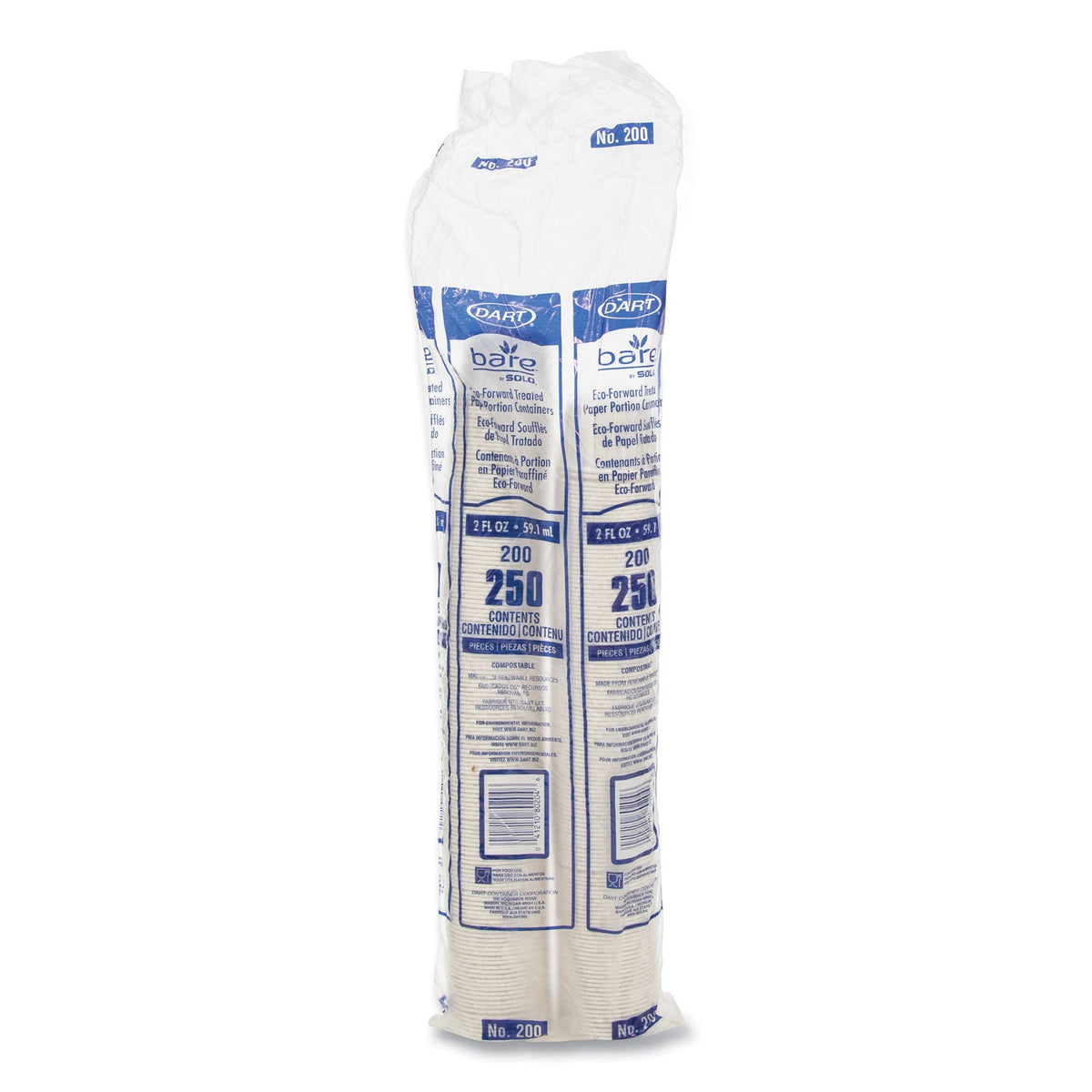 SOLO® Paper Portion Cups, 2 oz, White, 250/Bag, 20 Bags/Carton