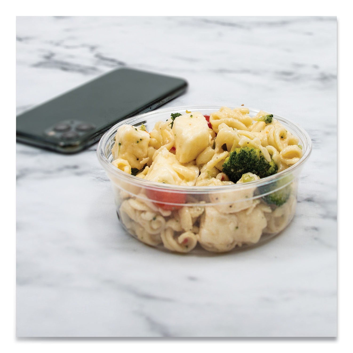 SOLO® Bare Eco-Forward RPET Deli Containers, ProPlanet Seal, 8 oz, 4.6" Diameter x 1.8" h, Clear, Plastic, 500/Carton