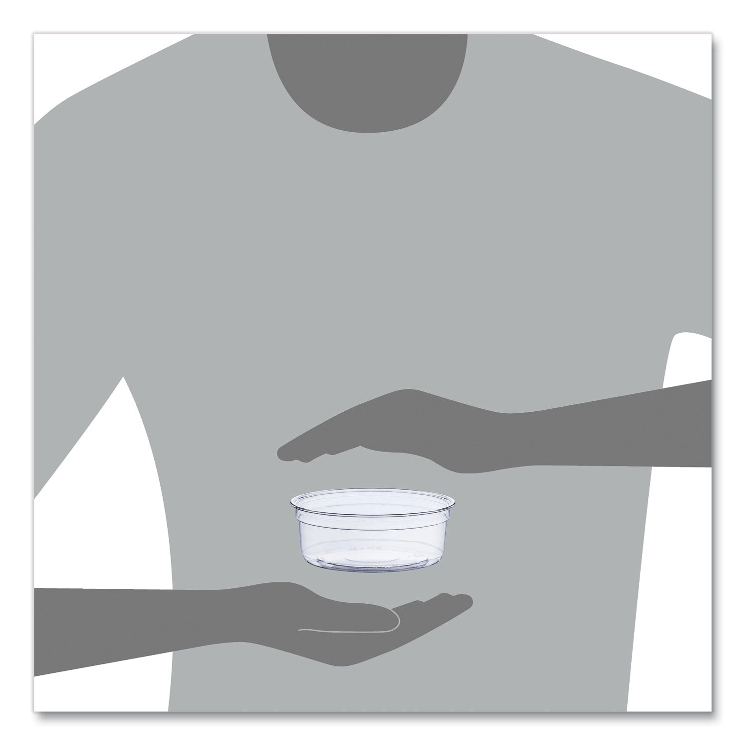 SOLO® Bare Eco-Forward RPET Deli Containers, ProPlanet Seal, 8 oz, 4.6" Diameter x 1.8" h, Clear, Plastic, 500/Carton