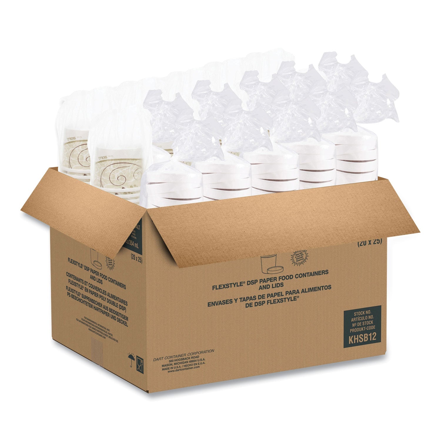 SOLO® Flexstyle Double Poly Food Combo Packs, 12 oz, Symphony, Paper, 250/Carton