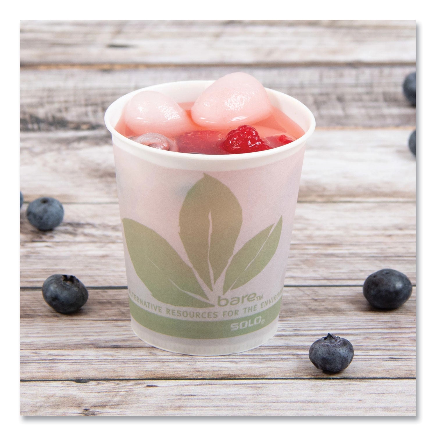 SOLO® Bare Eco-Forward Paper Cold Cups, 5 oz, Green/White, 100/Sleeve, 30 Sleeves/Carton