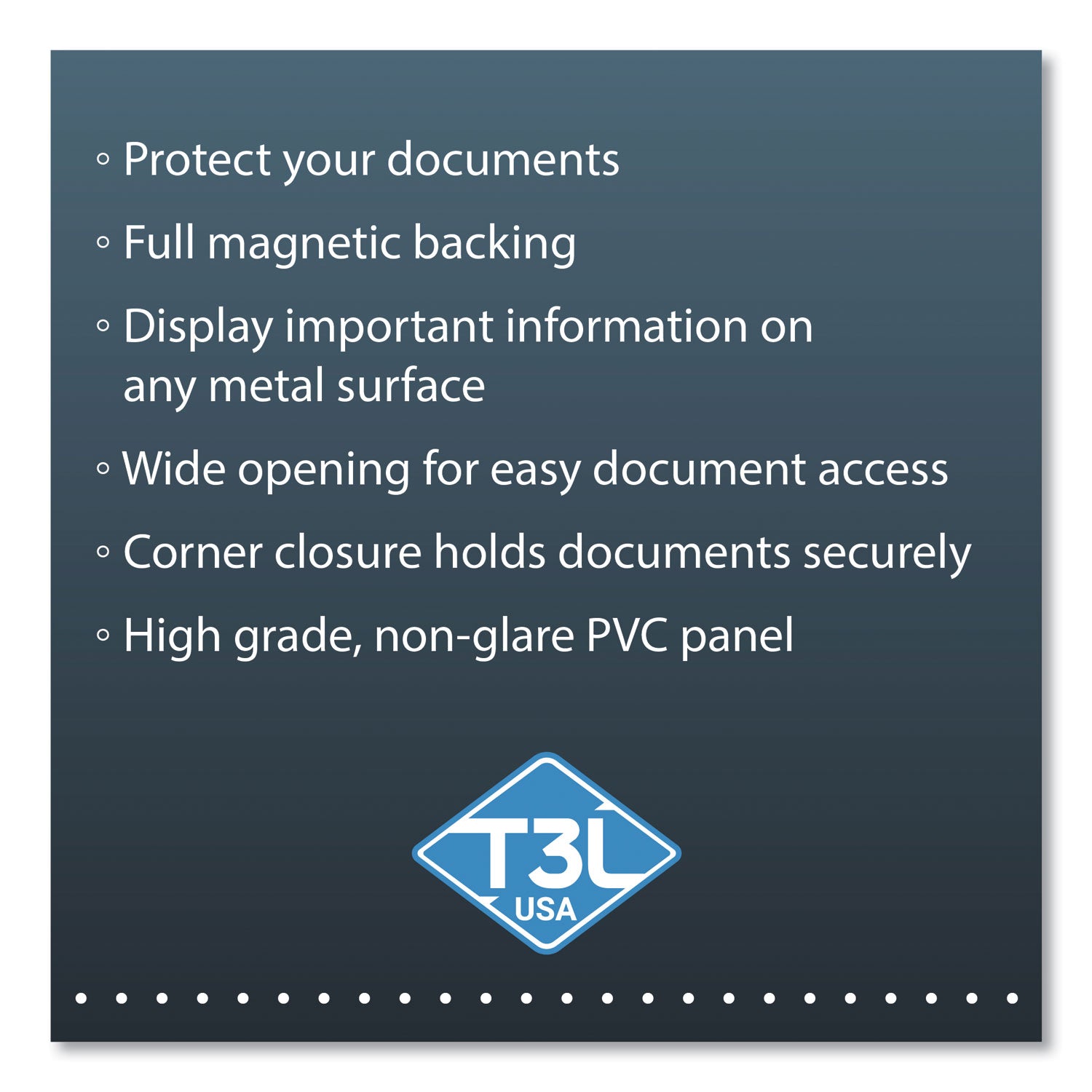 djois® by Tarifold Easy Load Magnetic Pocket with Corner Closure, 14 x 11, Clear Frame, 5/Pack - Bloom Skins