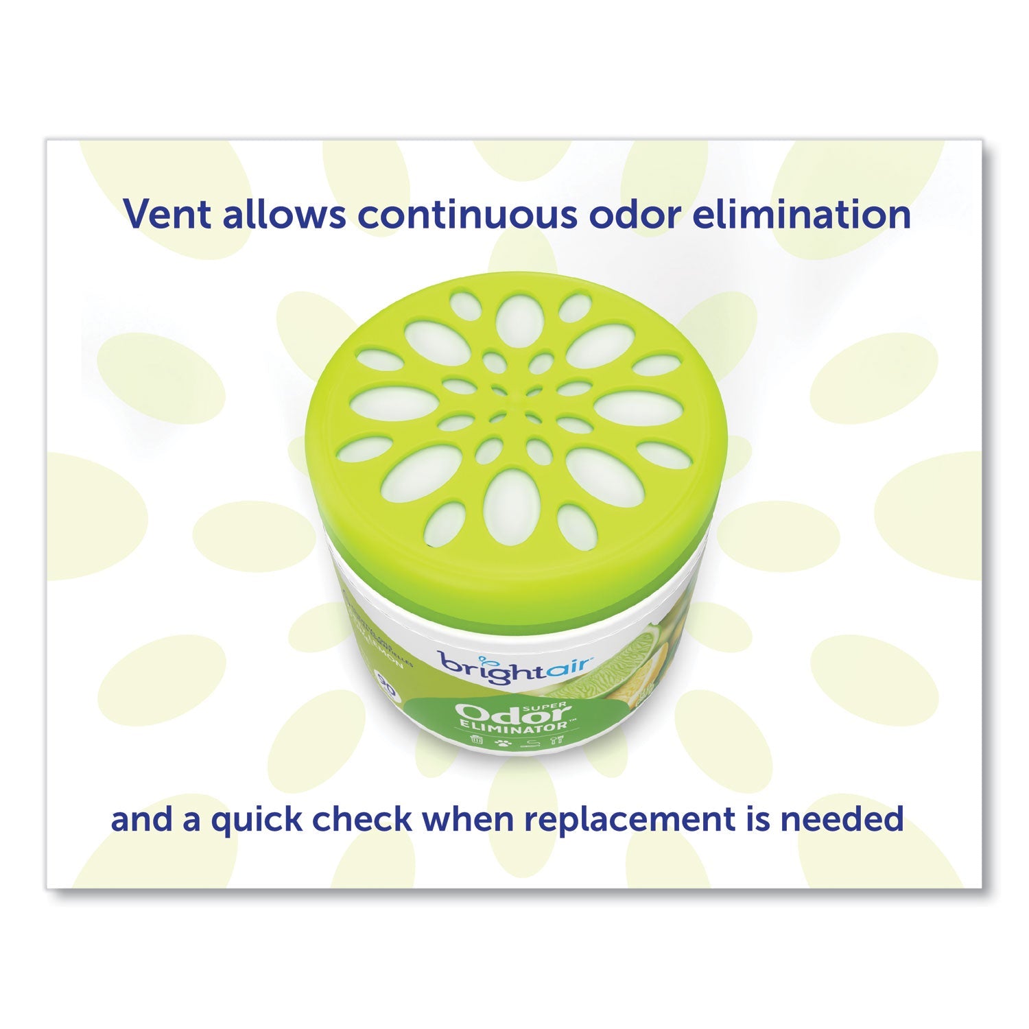 BRIGHT Air® Super Odor Eliminator, Zesty Lemon And Lime, 14 Oz Jar, 6/carton