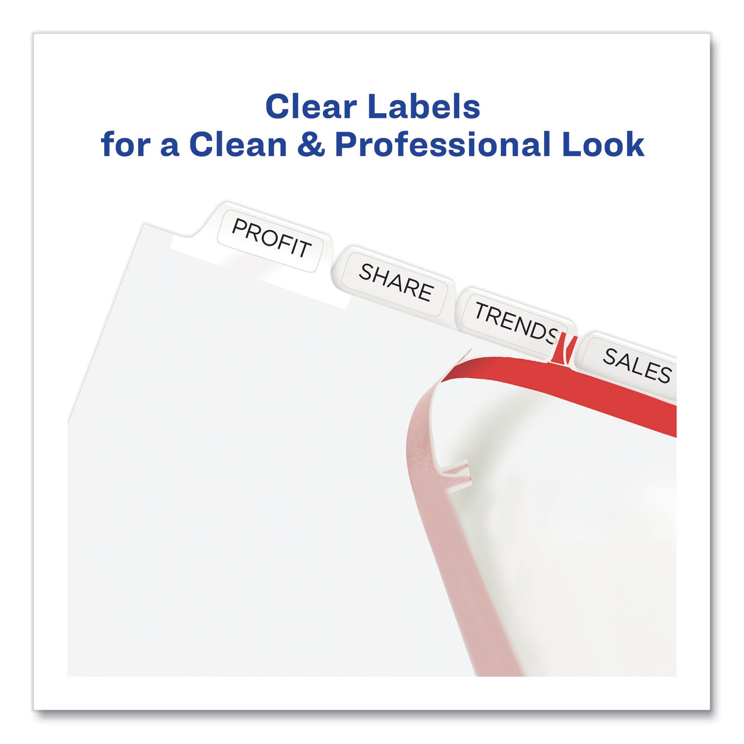 Avery® Print and Apply Index Maker Clear Label Dividers, Extra Wide Tab, 8-Tab, 11.25 x 9.25, White, 1 Set