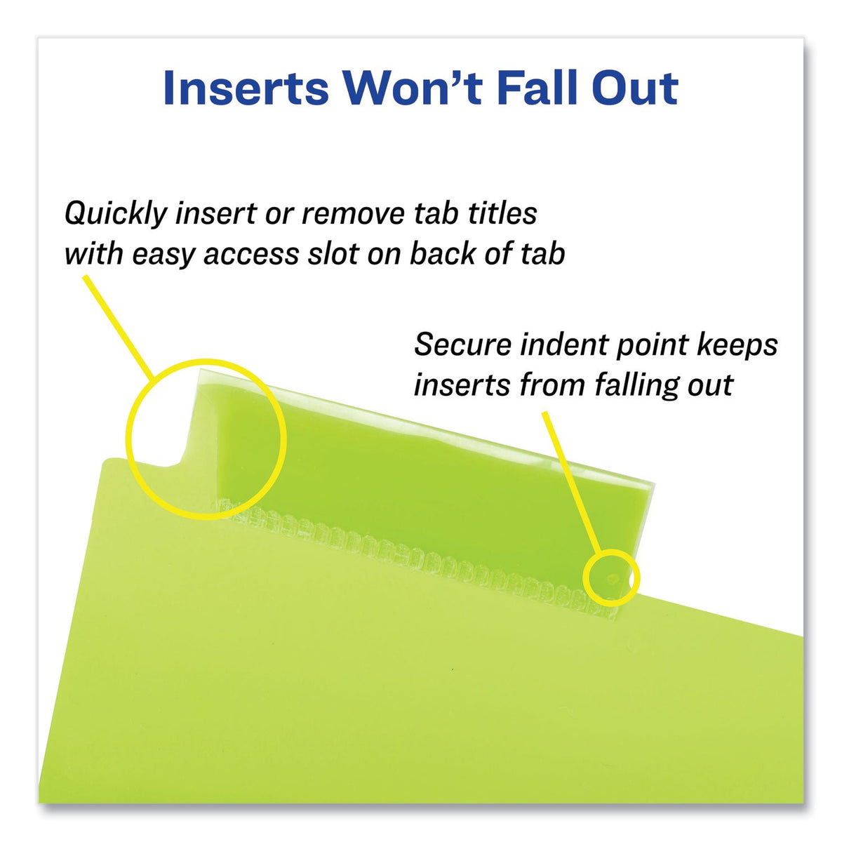 Avery® Insertable Big Tab Plastic 1-Pocket Dividers, 8-Tab, 11.13 X 9.25, Assorted, 1 Set