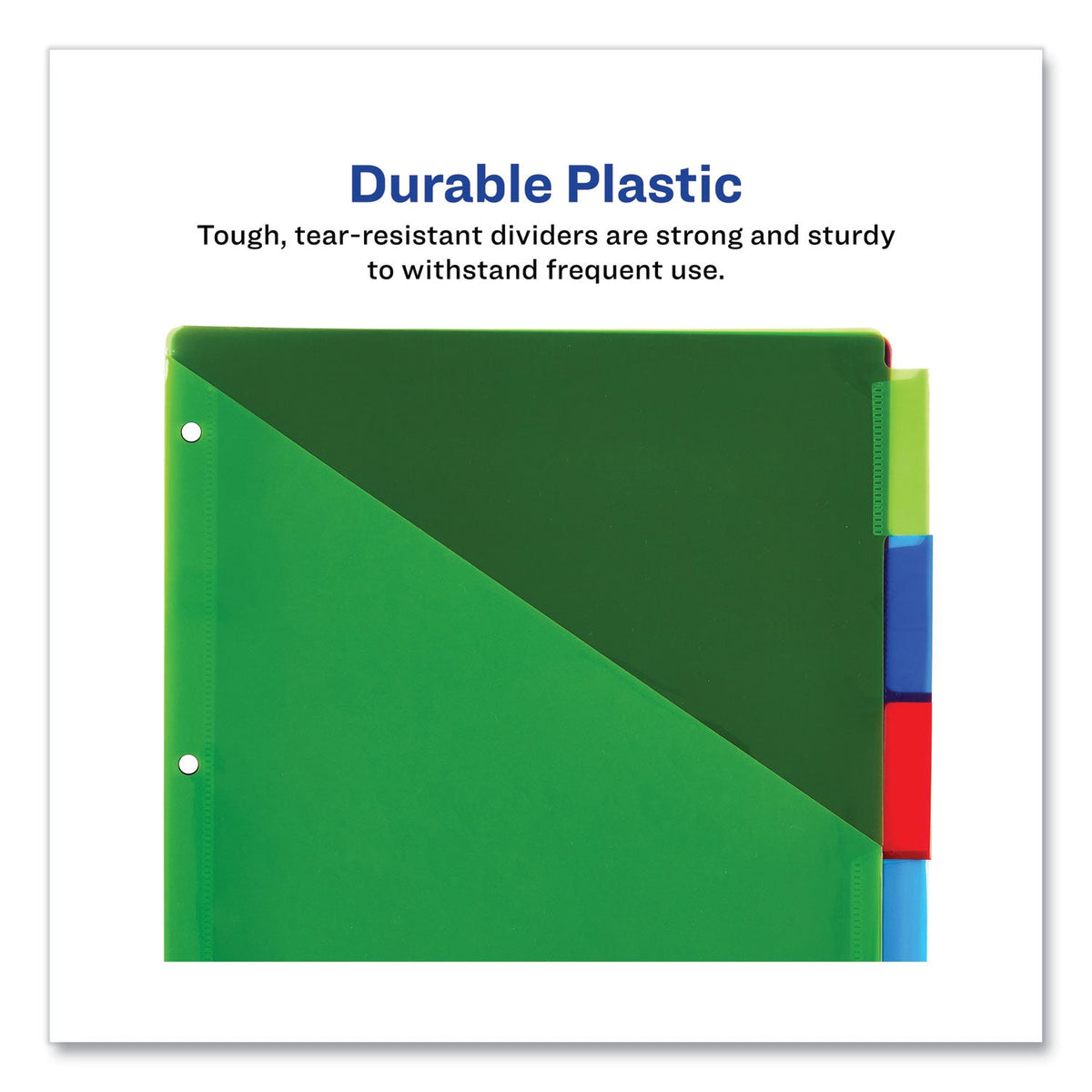 Avery® Insertable Big Tab Plastic 2-Pocket Dividers, 5-Tab, 11.13 X 9.25, Assorted, 1 Set