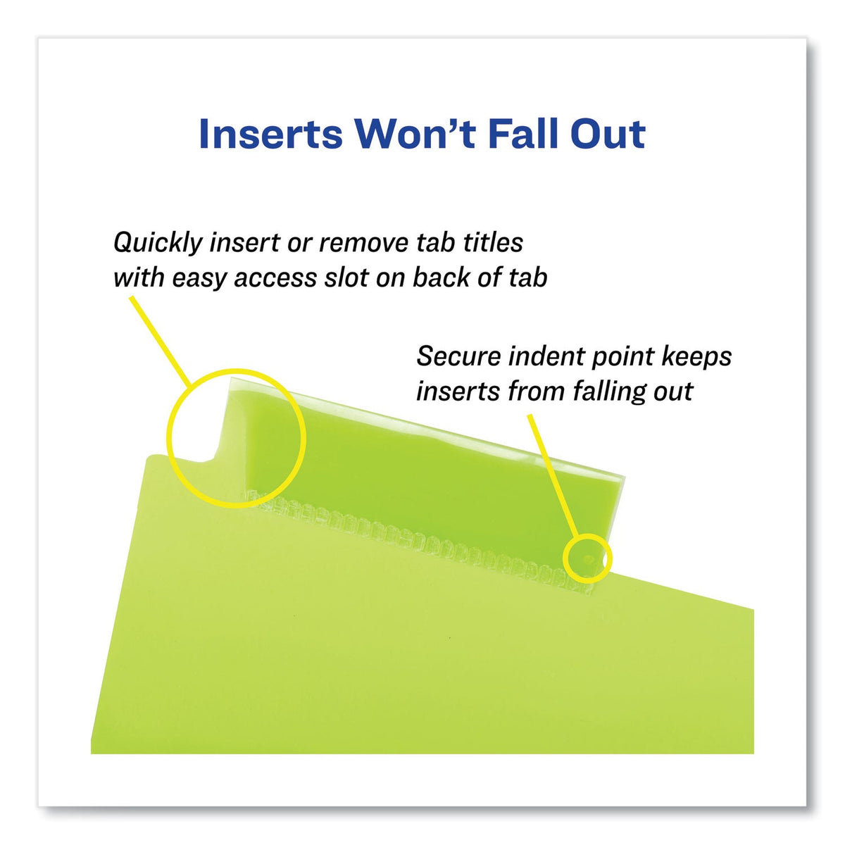 Avery® Insertable Big Tab Plastic 2-Pocket Dividers, 5-Tab, 11.13 X 9.25, Assorted, 1 Set