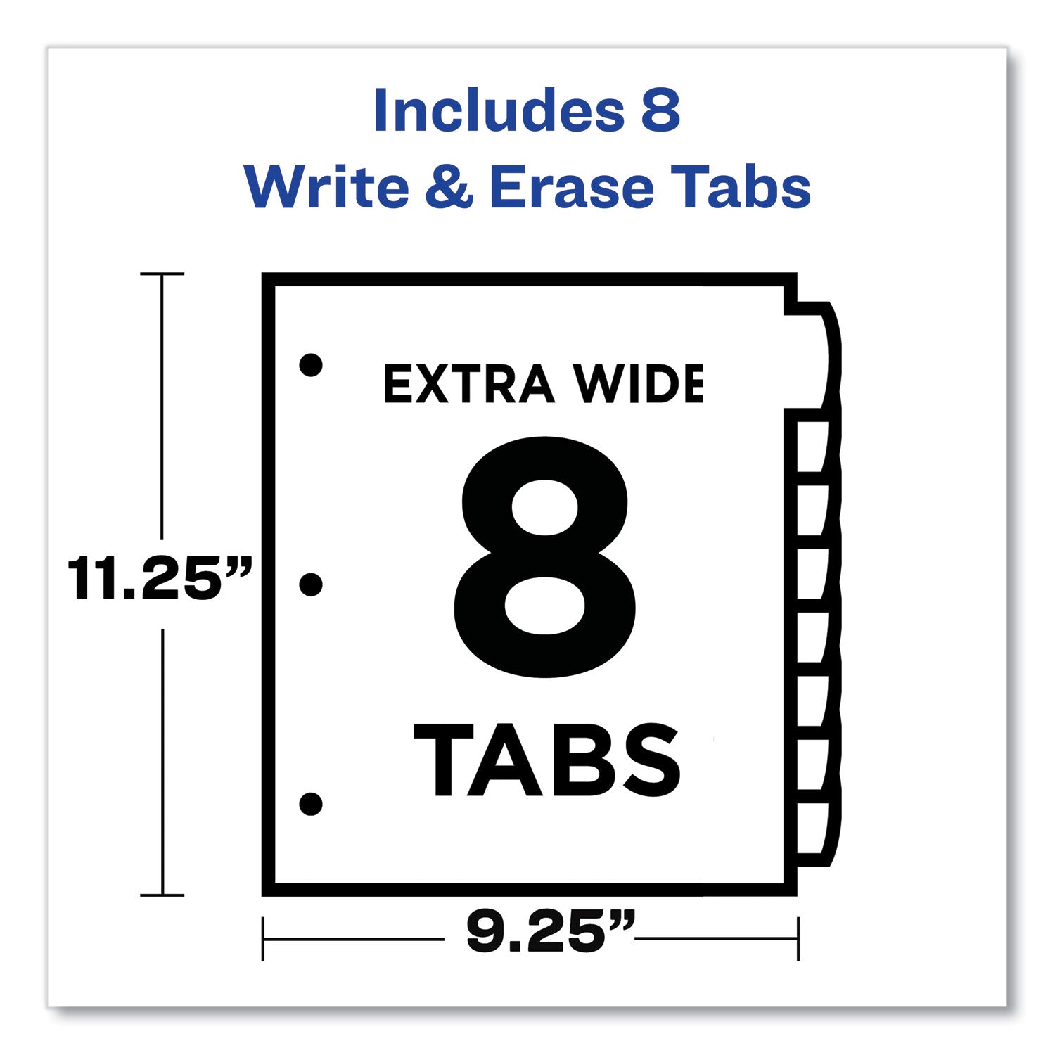 Avery® Write and Erase Durable Plastic Dividers with Straight Pocket, 8-Tab, 11.13 x 9.25, White, 1 Set - Bloom Skins