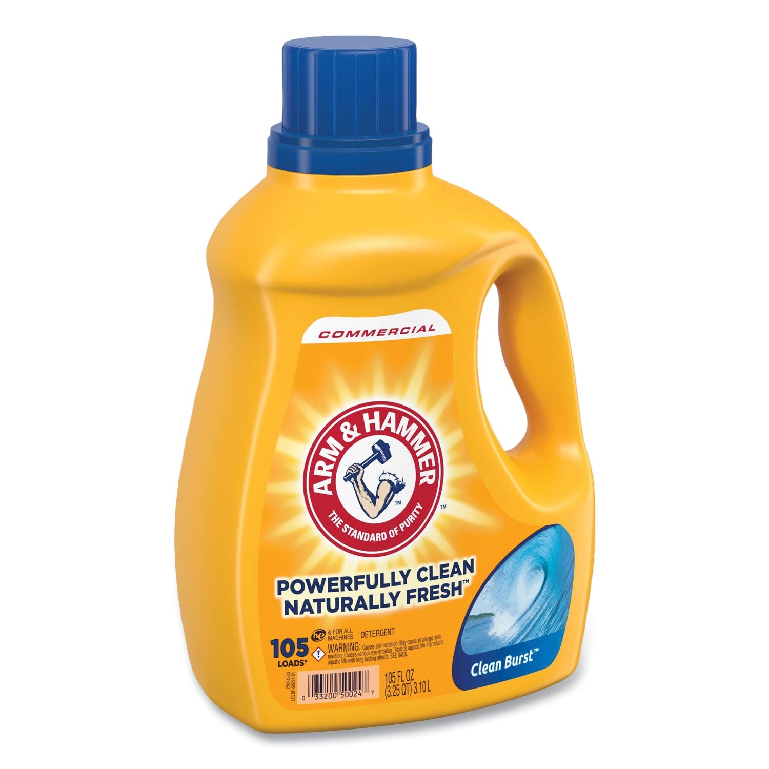 Arm & Hammer™ Dual HE Clean-Burst Liquid Laundry Detergent, 105 oz Bottle, 4/Carton