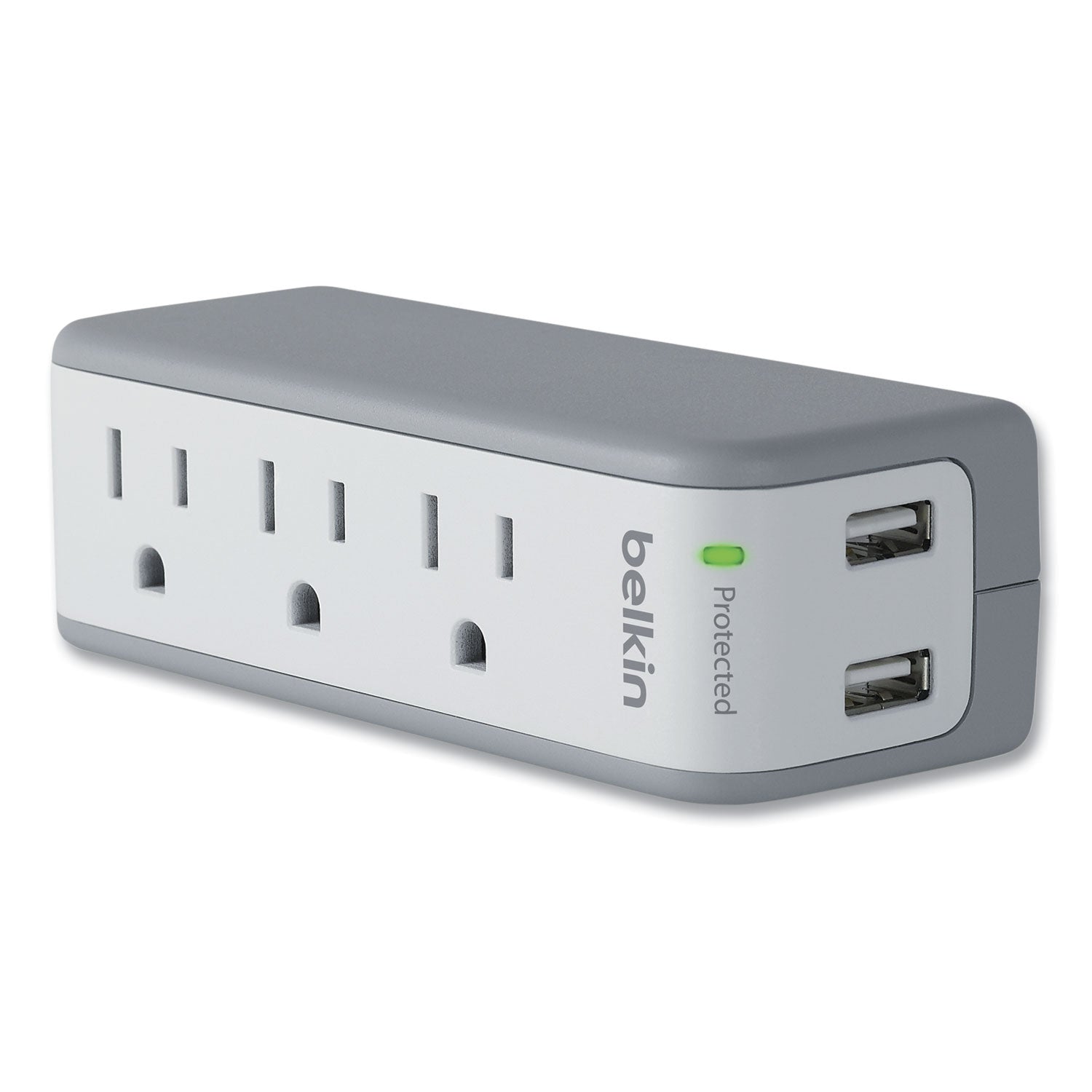 Belkin® SurgePlus USB Swivel Charger, 3 AC Outlets/2 USB Ports, 918 J, White - Bloom Skins