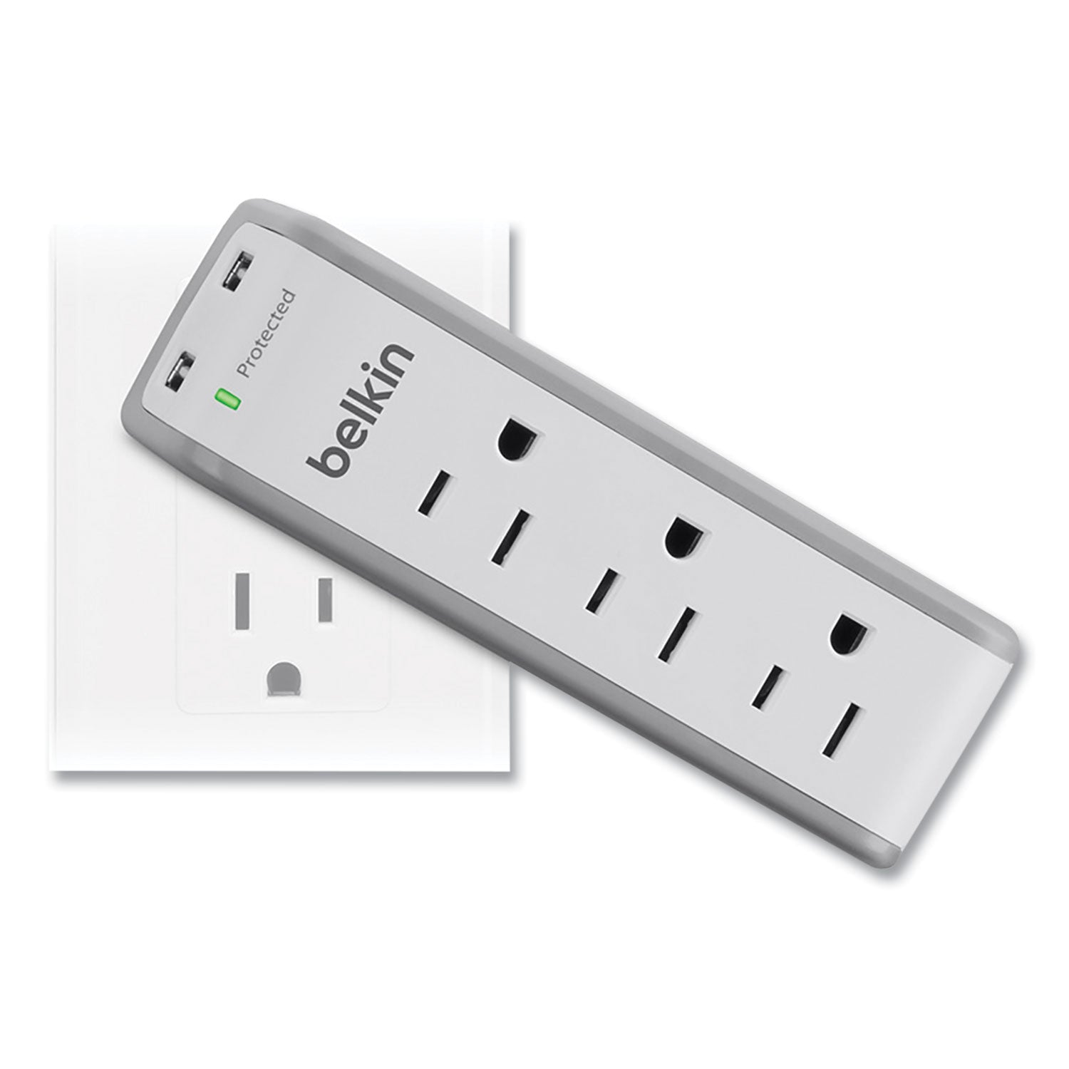 Belkin® SurgePlus USB Swivel Charger, 3 AC Outlets/2 USB Ports, 918 J, White - Bloom Skins