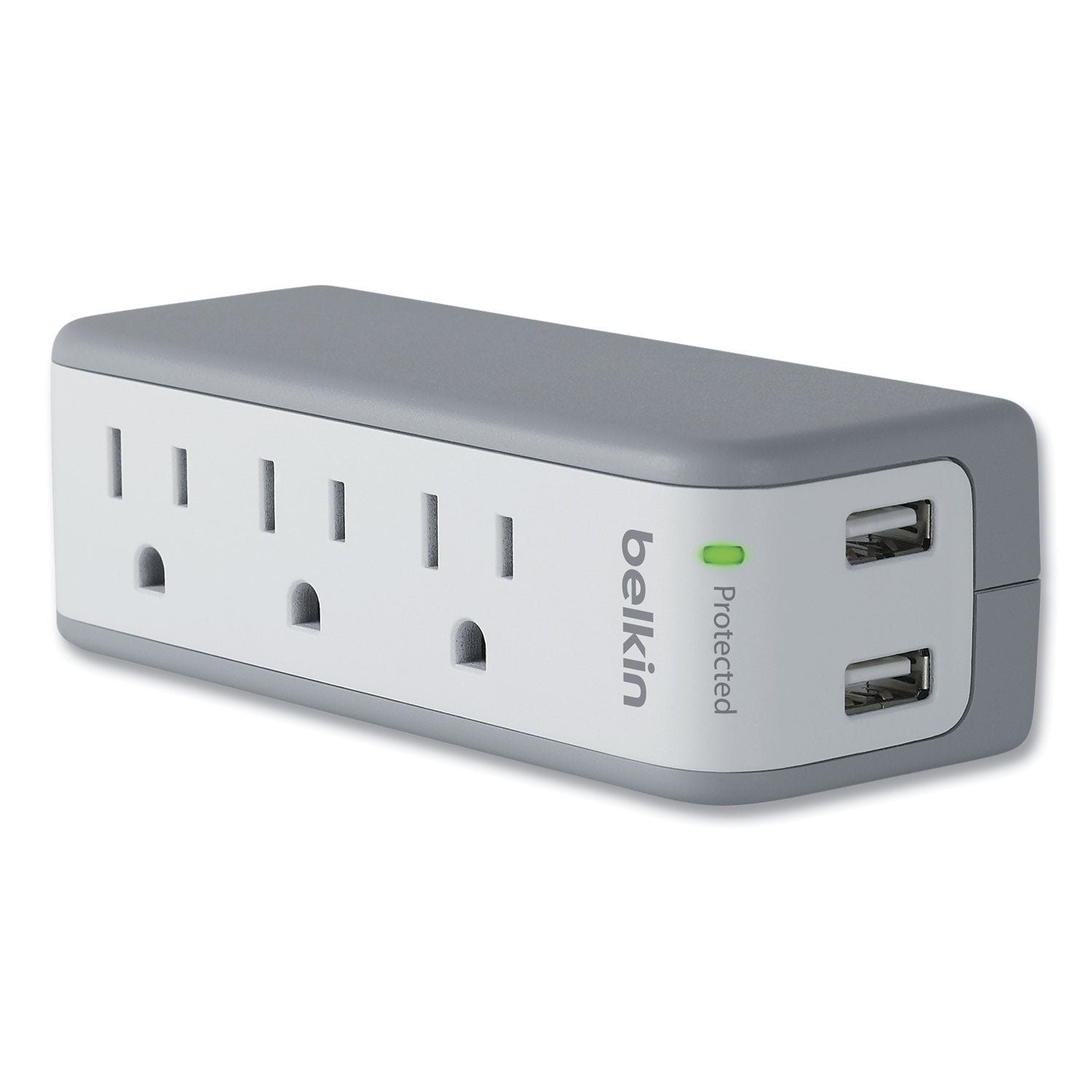 Belkin® SurgePlus USB Swivel Charger, 3 AC Outlets/2 USB Ports, 918 J, White - Bloom Skins