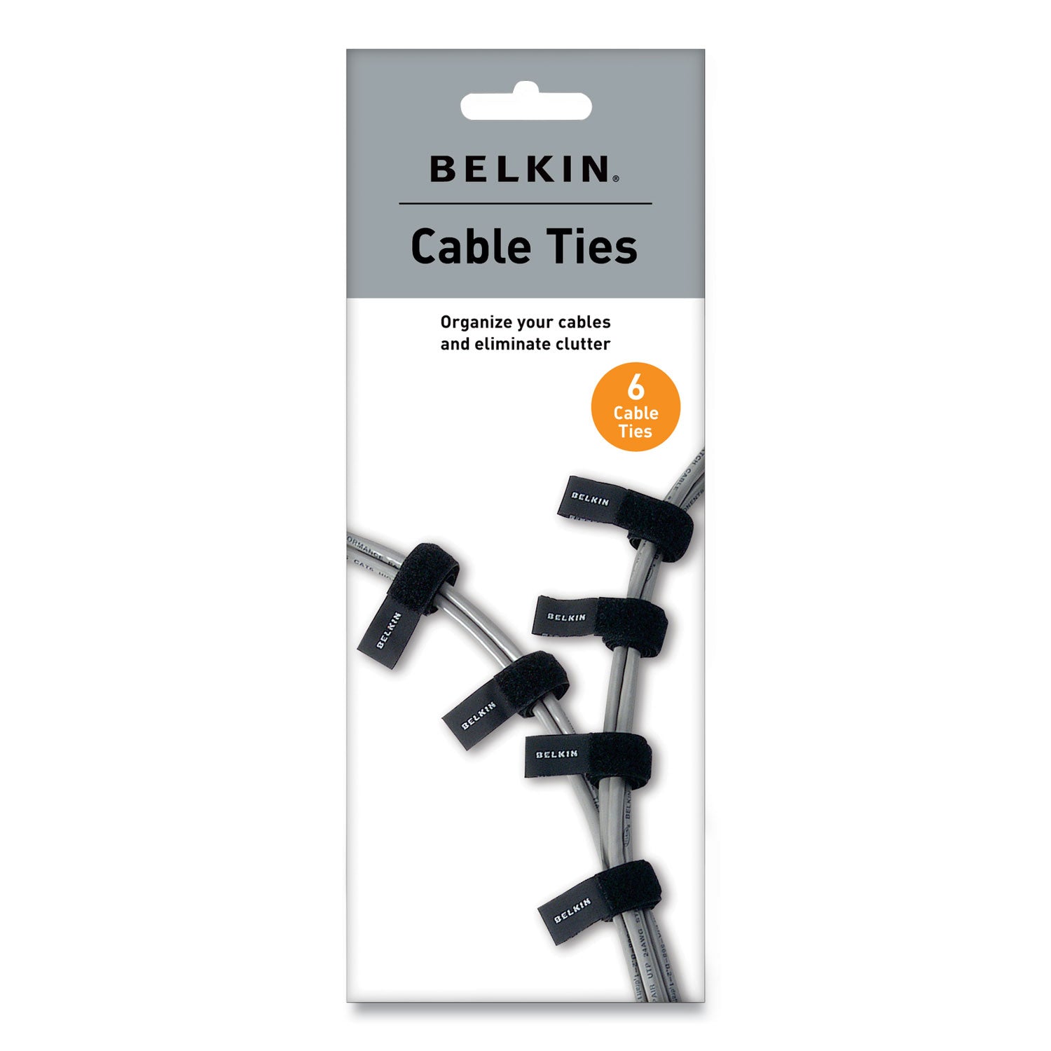 Belkin® Multicolored Cable Ties, 6/pack
