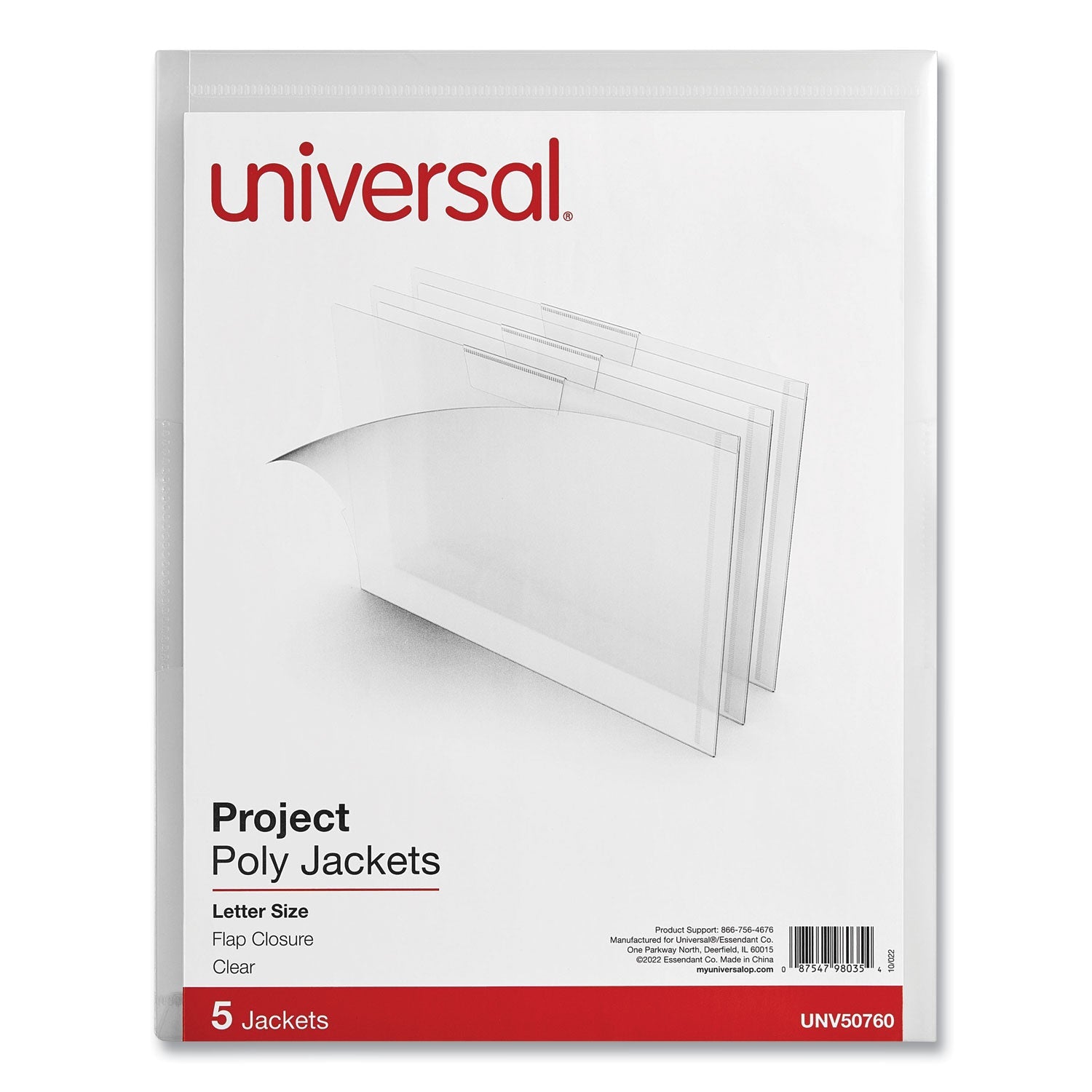 Project Poly Jackets | Letter Size | Clear, 5/Pack