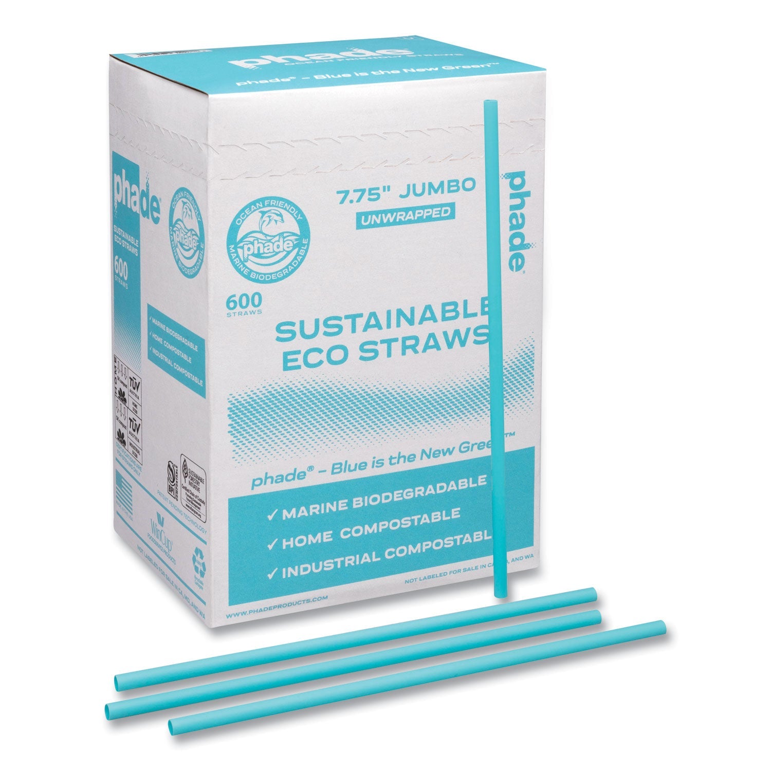 Marine Biodegradable Straws | phade™ 7.75" 6k-Ctn
